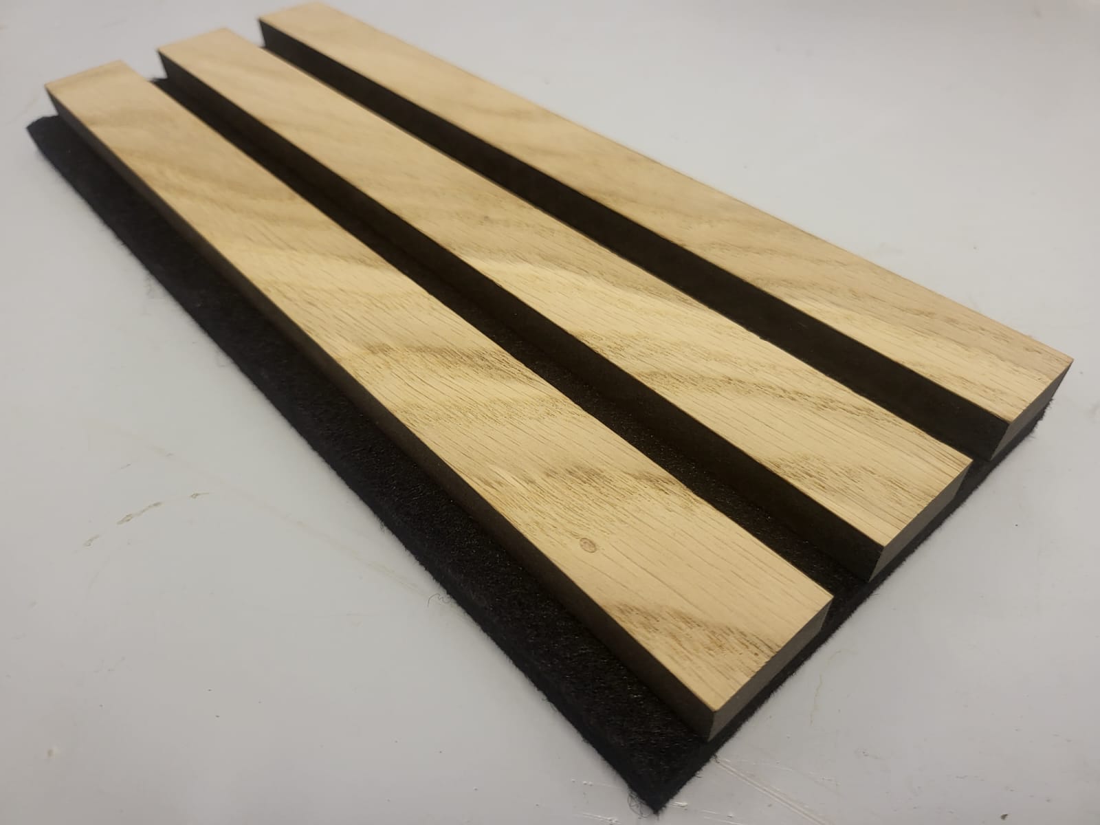 Natural Oak on Black MDF Slat Acoustic Wall Panels - Aesthetic & Functional