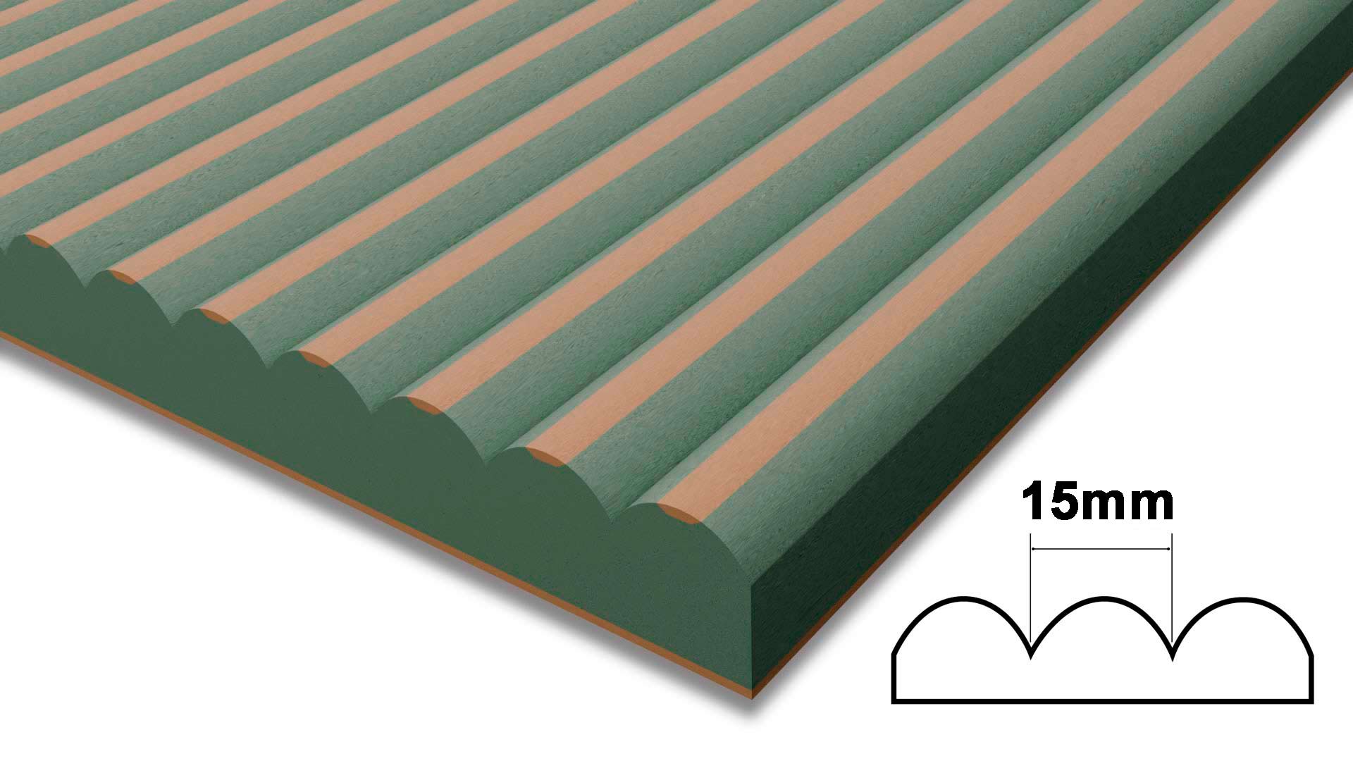 Ribbed MDF Panels - Ribs Width 15mm