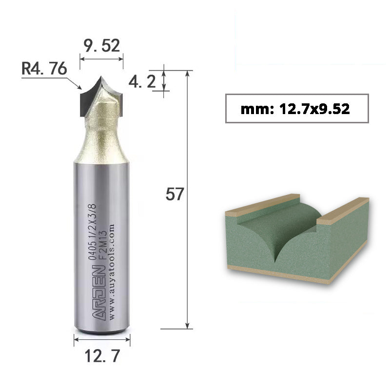 ARDEN Carbide Sharp Tip Round Over Router Bit for Woodworking and MDF Engraving