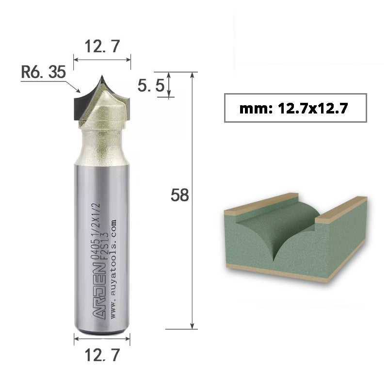 ARDEN Carbide Sharp Tip Round Over Router Bit for Woodworking and MDF Engraving