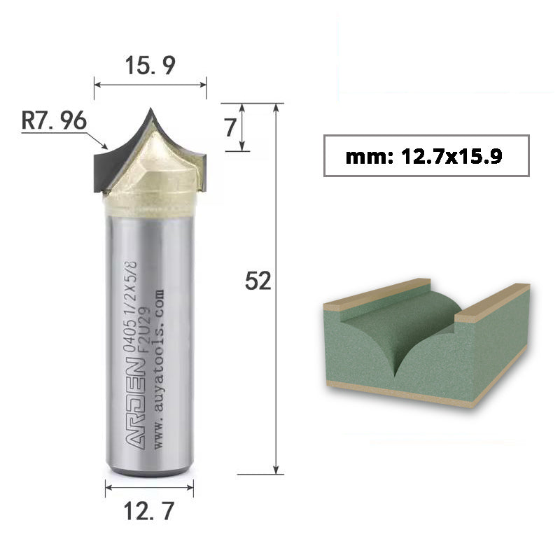 ARDEN Carbide Sharp Tip Round Over Router Bit for Woodworking and MDF Engraving