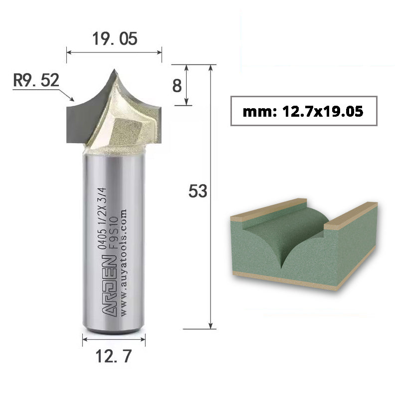 ARDEN Carbide Sharp Tip Round Over Router Bit for Woodworking and MDF Engraving