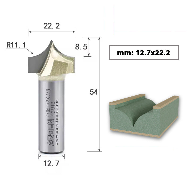 ARDEN Carbide Sharp Tip Round Over Router Bit for Woodworking and MDF Engraving