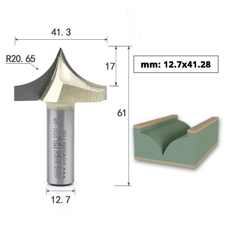 ARDEN Carbide Sharp Tip Round Over Router Bit for Woodworking and MDF Engraving