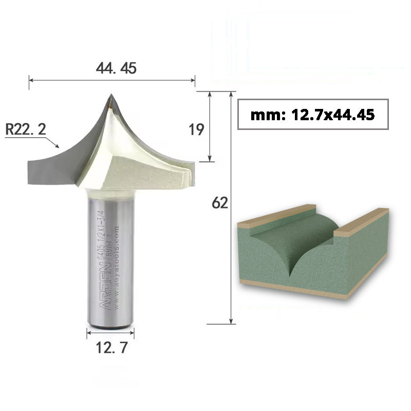 ARDEN Carbide Sharp Tip Round Over Router Bit for Woodworking and MDF Engraving