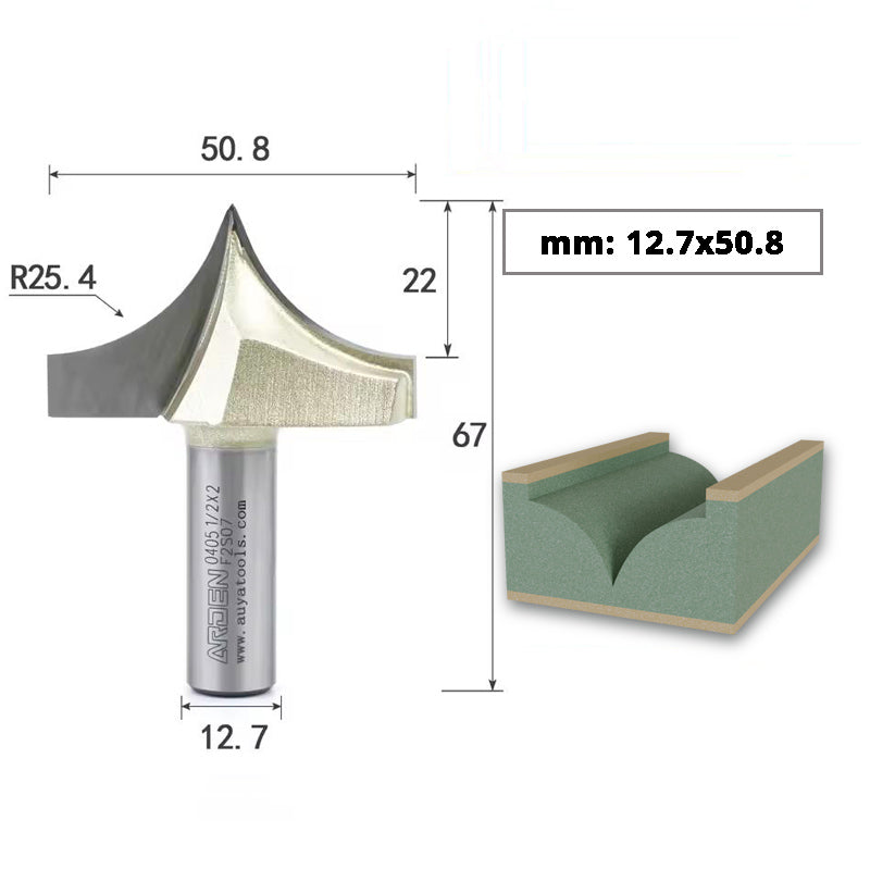 ARDEN Carbide Sharp Tip Round Over Router Bit for Woodworking and MDF Engraving