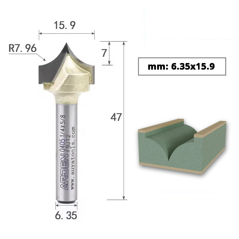 ARDEN Carbide Sharp Tip Round Over Router Bit for Woodworking and MDF Engraving