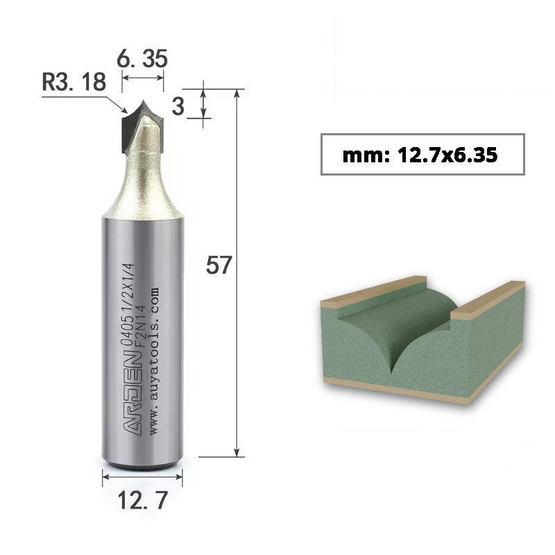 ARDEN Carbide Sharp Tip Round Over Router Bit for Woodworking and MDF Engraving