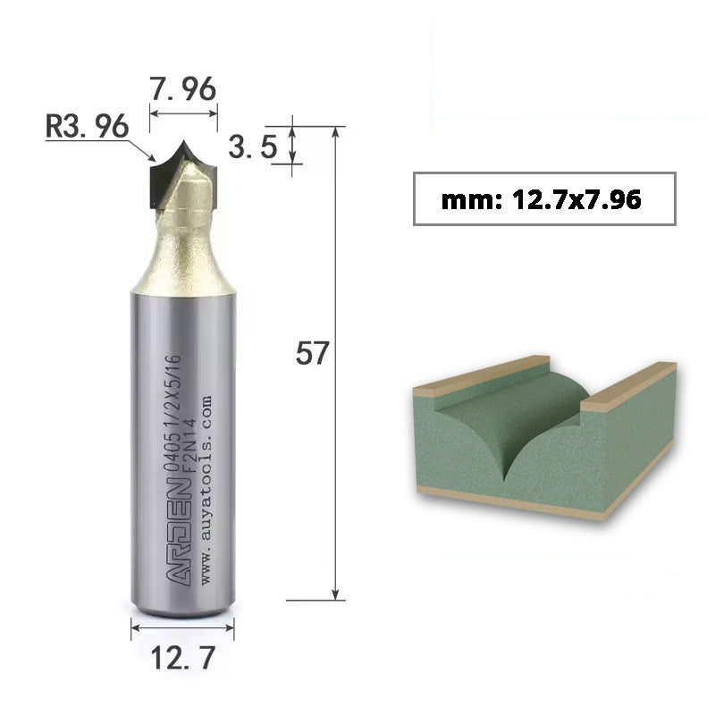 ARDEN Carbide Sharp Tip Round Over Router Bit for Woodworking and MDF Engraving