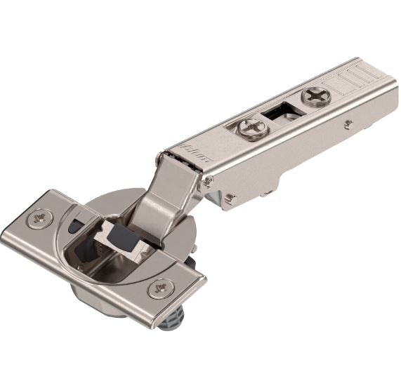 BLUM CLIP TOP HINGE 110DEG SPRUNG N.P. WITH INTEGRATED BLUMOTION DOWEL KNOCK-IN OVERLAY APPLICATION