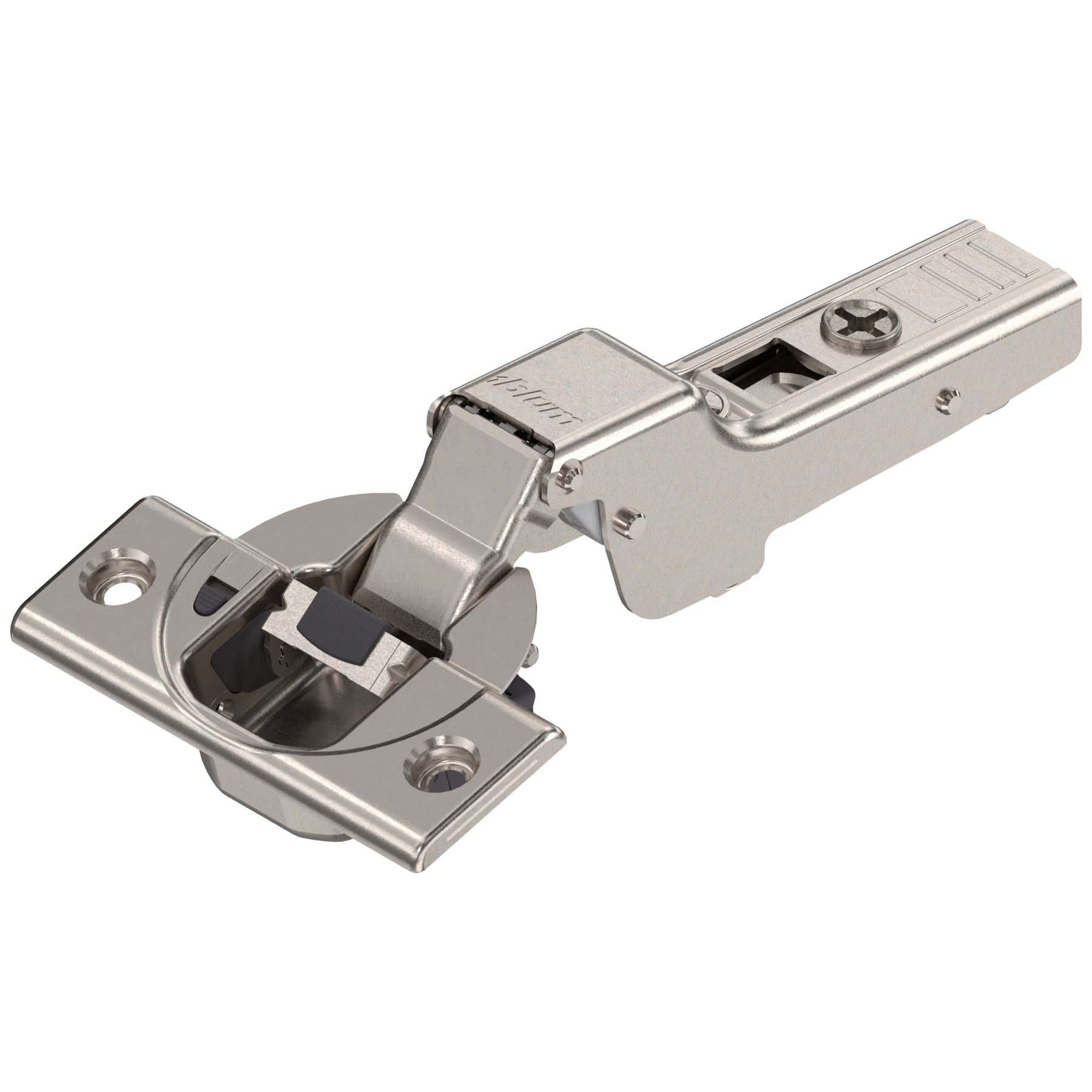 BLUM CLIP TOP HINGE 110DEG SPRUNG N.P. WITH INTEGRATED BLUMOTION HALF OVERLAY