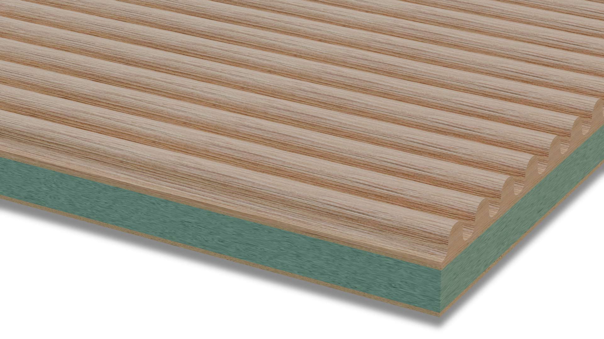 Crescendo Curves - Mini Ribbed Solid Wood Panels 5mm + Base panel