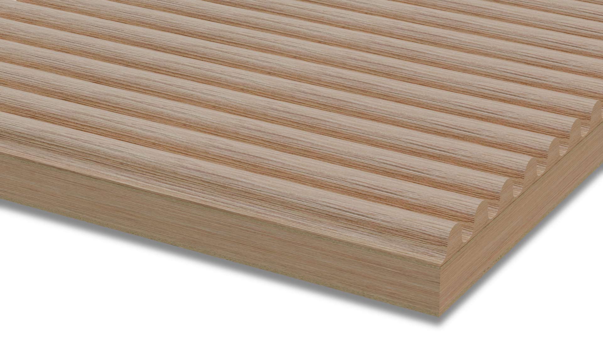 Crescendo Curves - Mini Ribbed Solid Wood Panels 5mm + Base panel