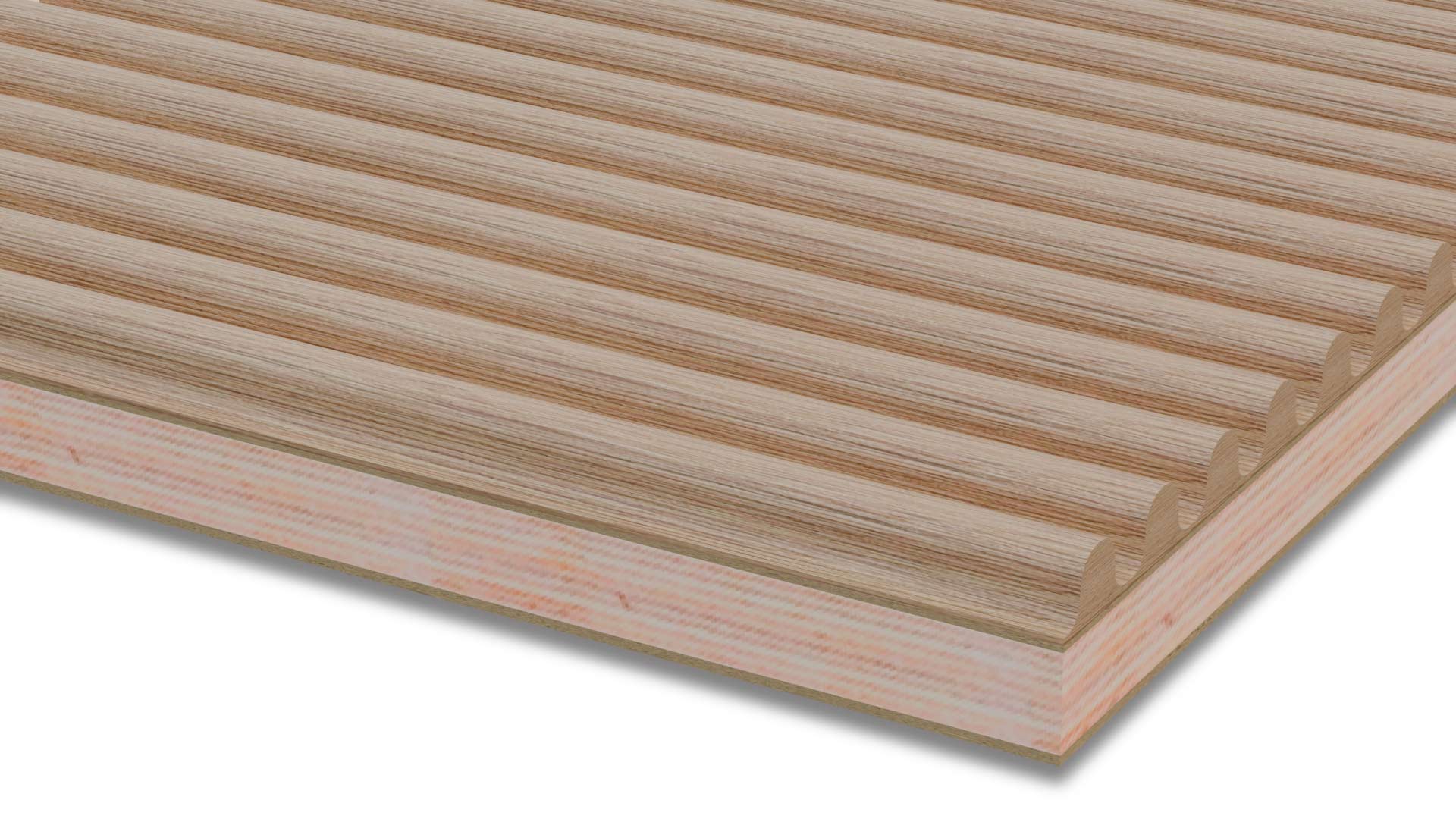 Crescendo Curves - Mini Ribbed Solid Wood Panels 5mm + Base panel