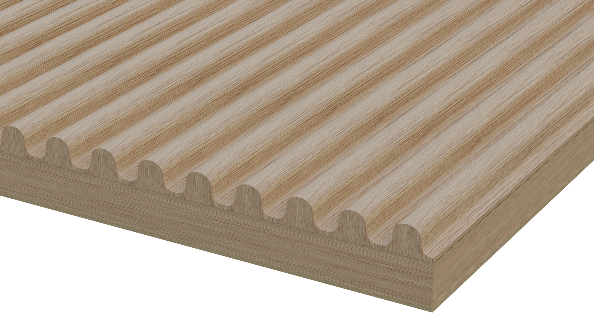 Crescendo Curves - Mini Ribbed Solid Wood Panels 5mm + Base panel