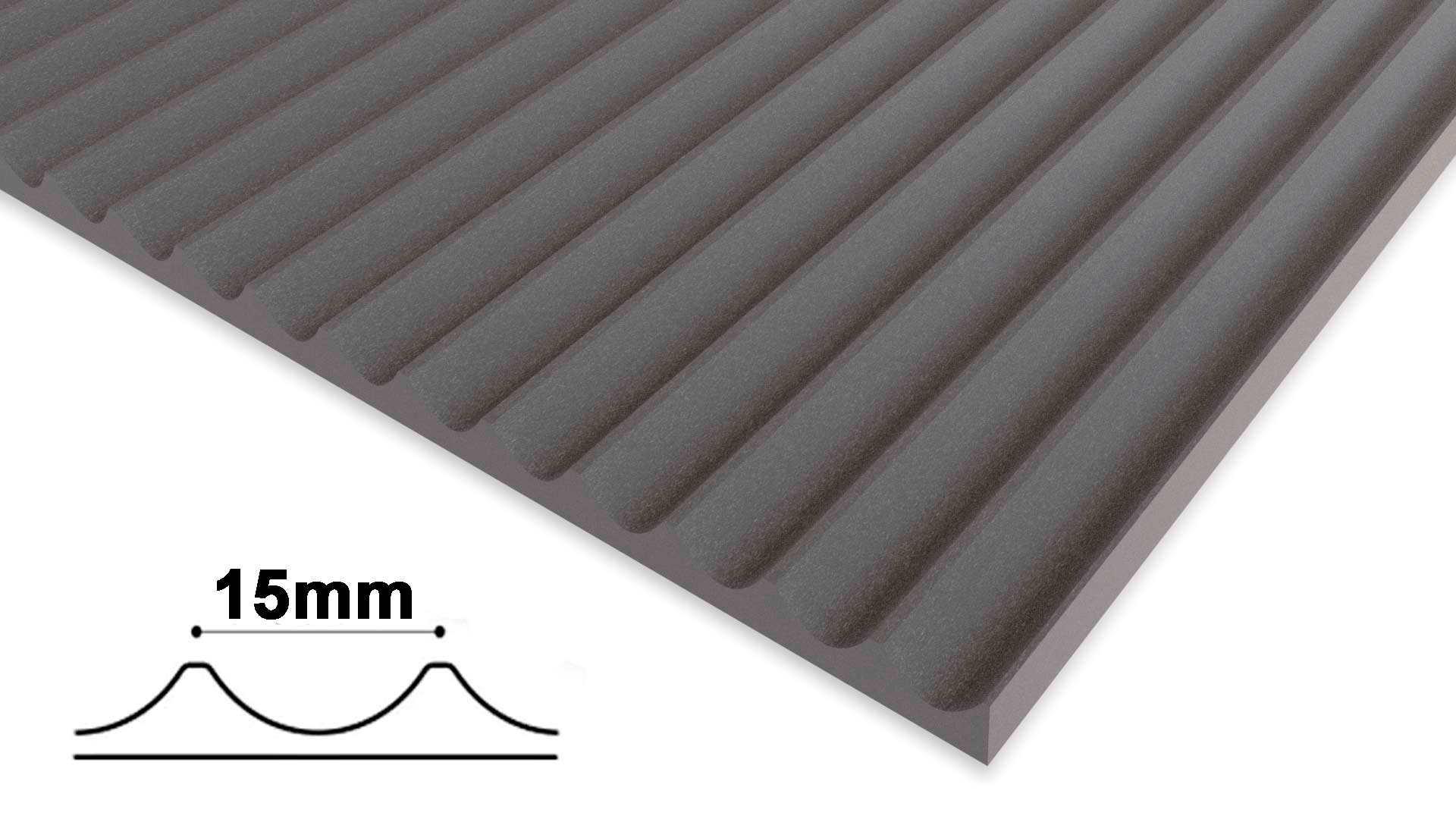 Fluted Black MDF Wall Panels 15mm Flutes