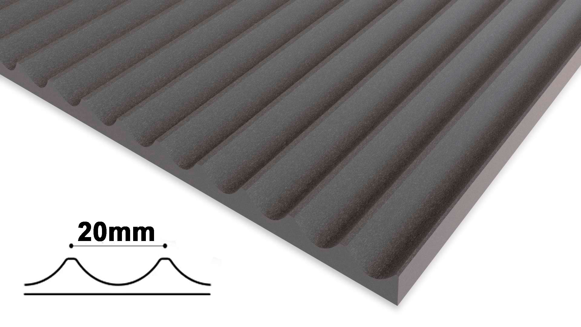 Fluted Black MDF Wall Panels 20mm Flutes