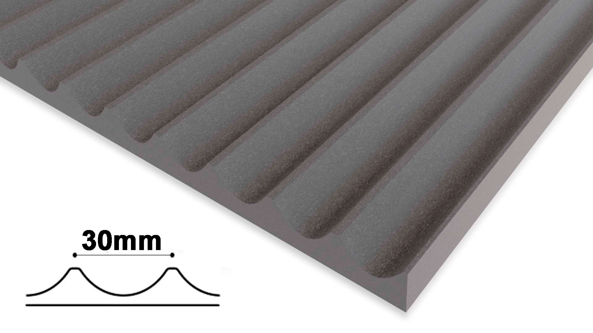 Fluted Black MDF Wall Panels 30mm Flutes