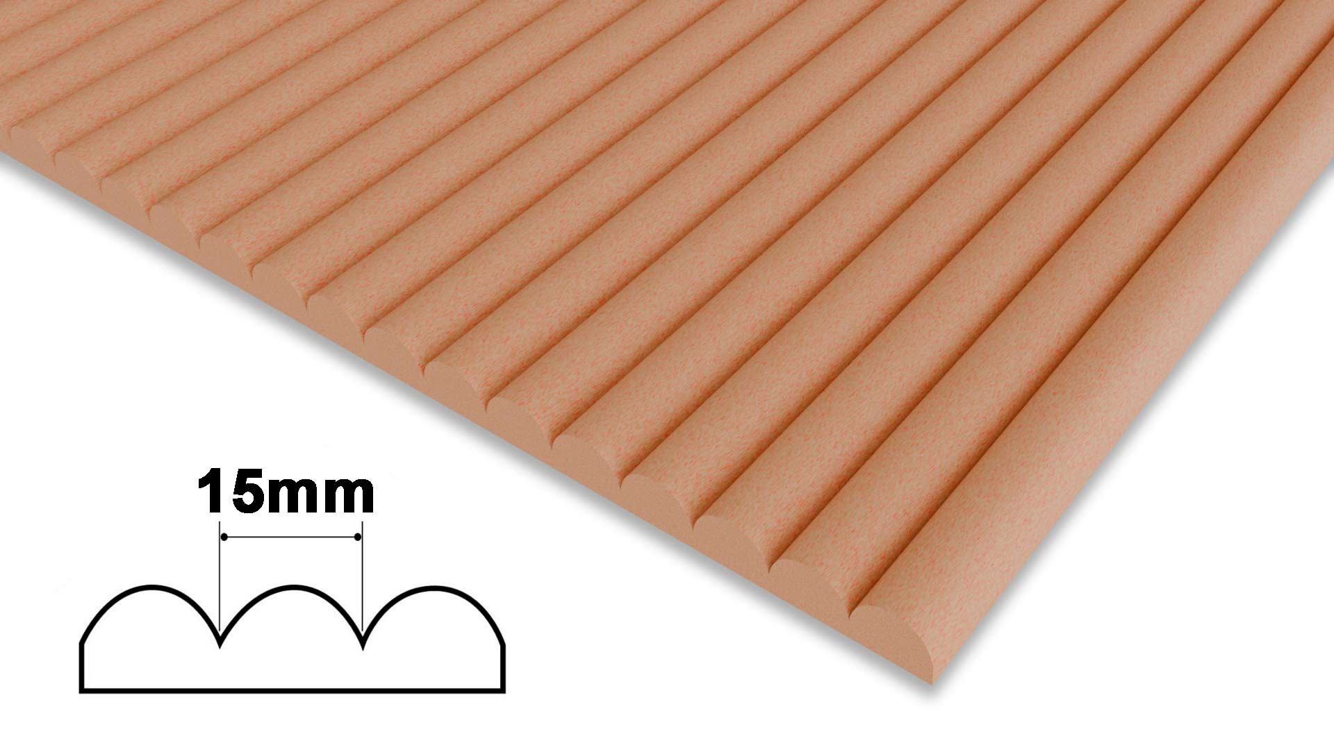 Ribbed Fire Rated MDF Panels - Ribs Width 15mm