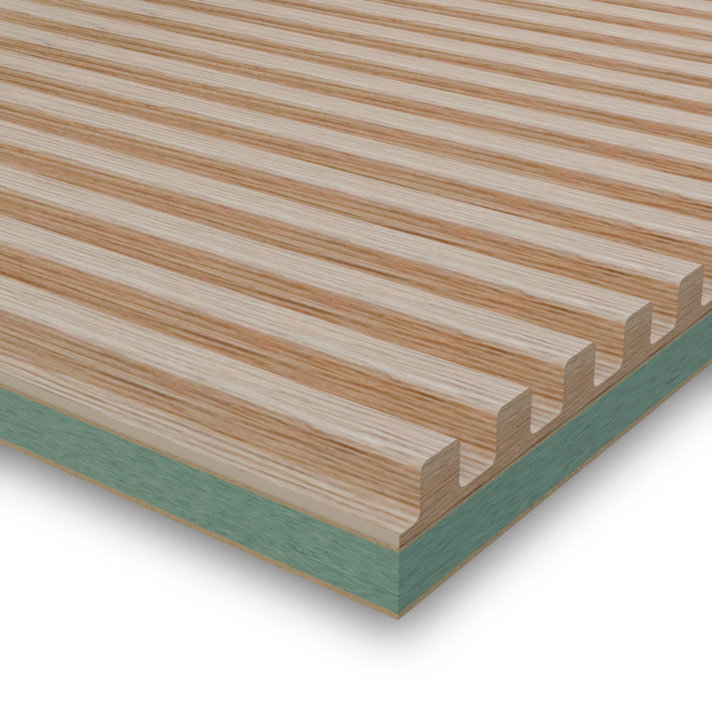 Staccato Squares - Fluted Solid Wood Panels 5mm + Base panel