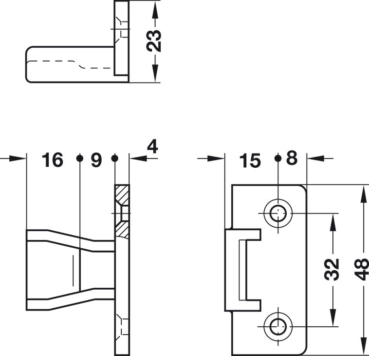 Push-Fit Fasteners Set, Surface Mounted, Keku AS