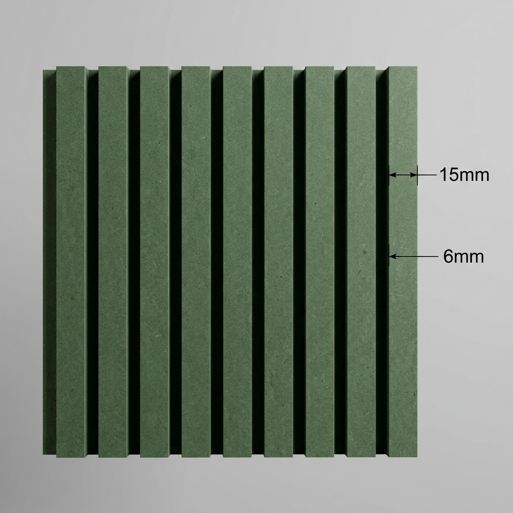 Flexible Grooved MDF Wall Panel 15/6 - raw moisture-resistant MDF (Not Primed)