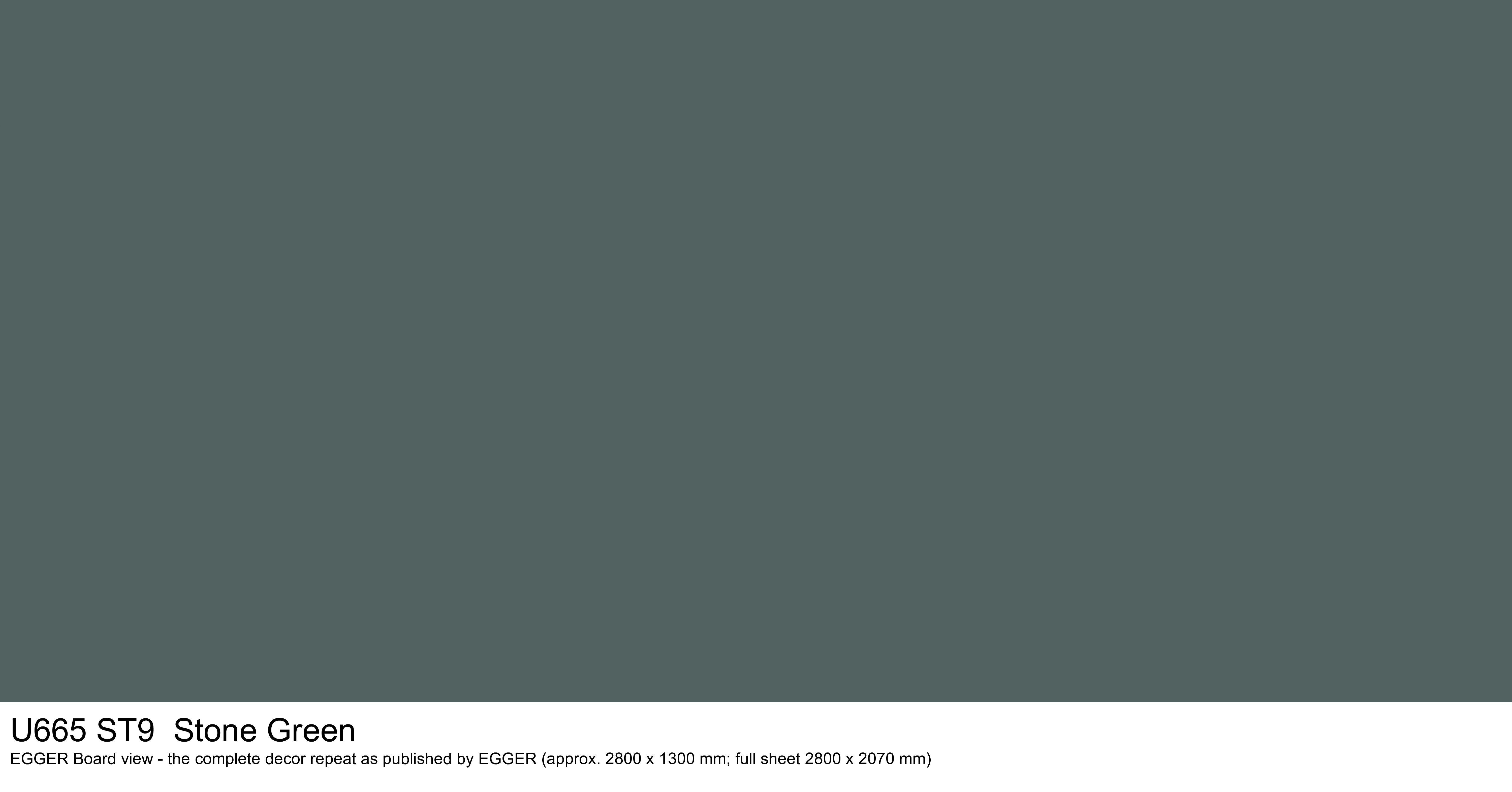 U665 ST9 Stone Green - EGGER Board view, complete decor repeat