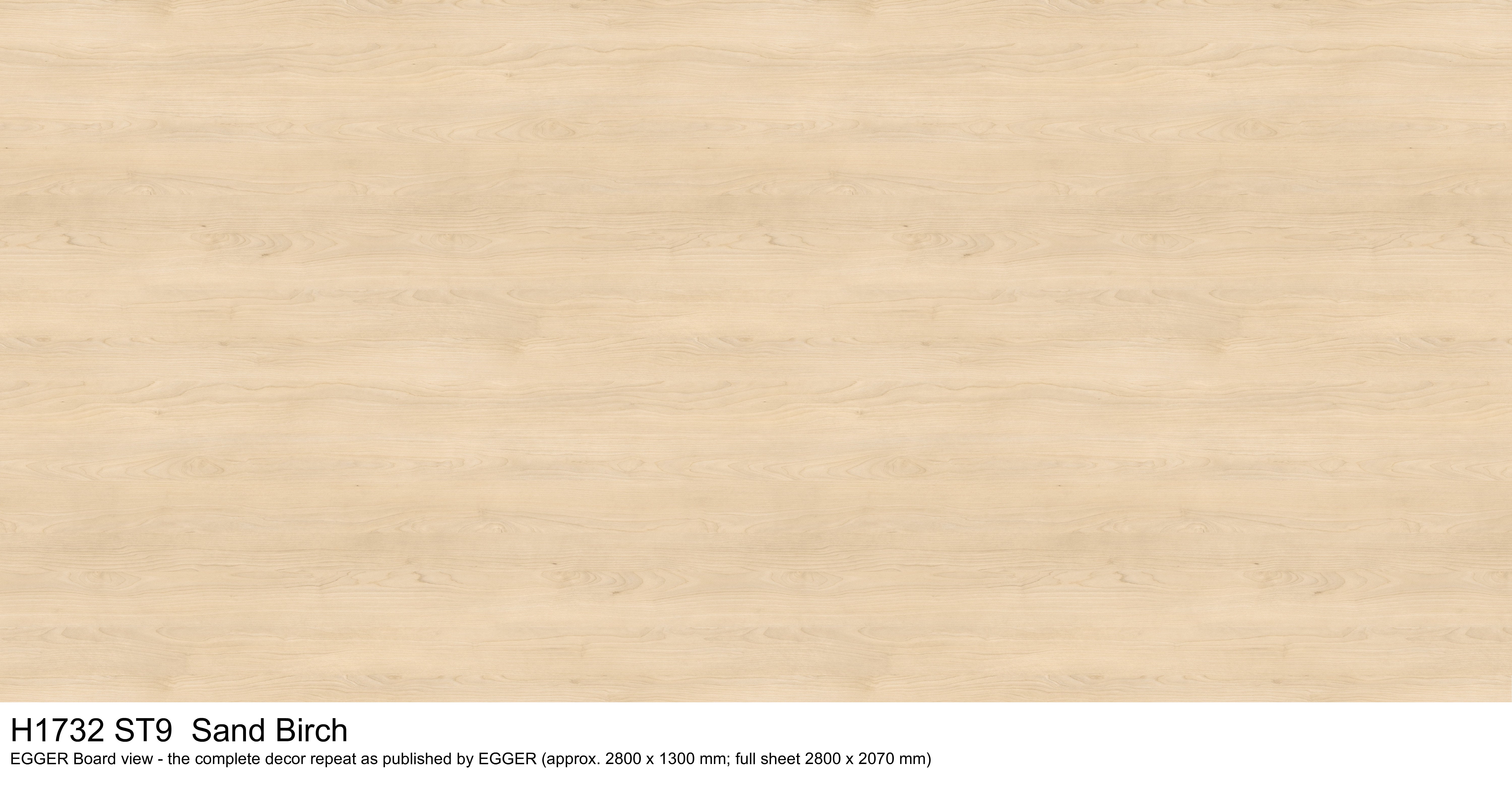 H1732 ST9 Sand Birch - EGGER Board view, complete decor repeat