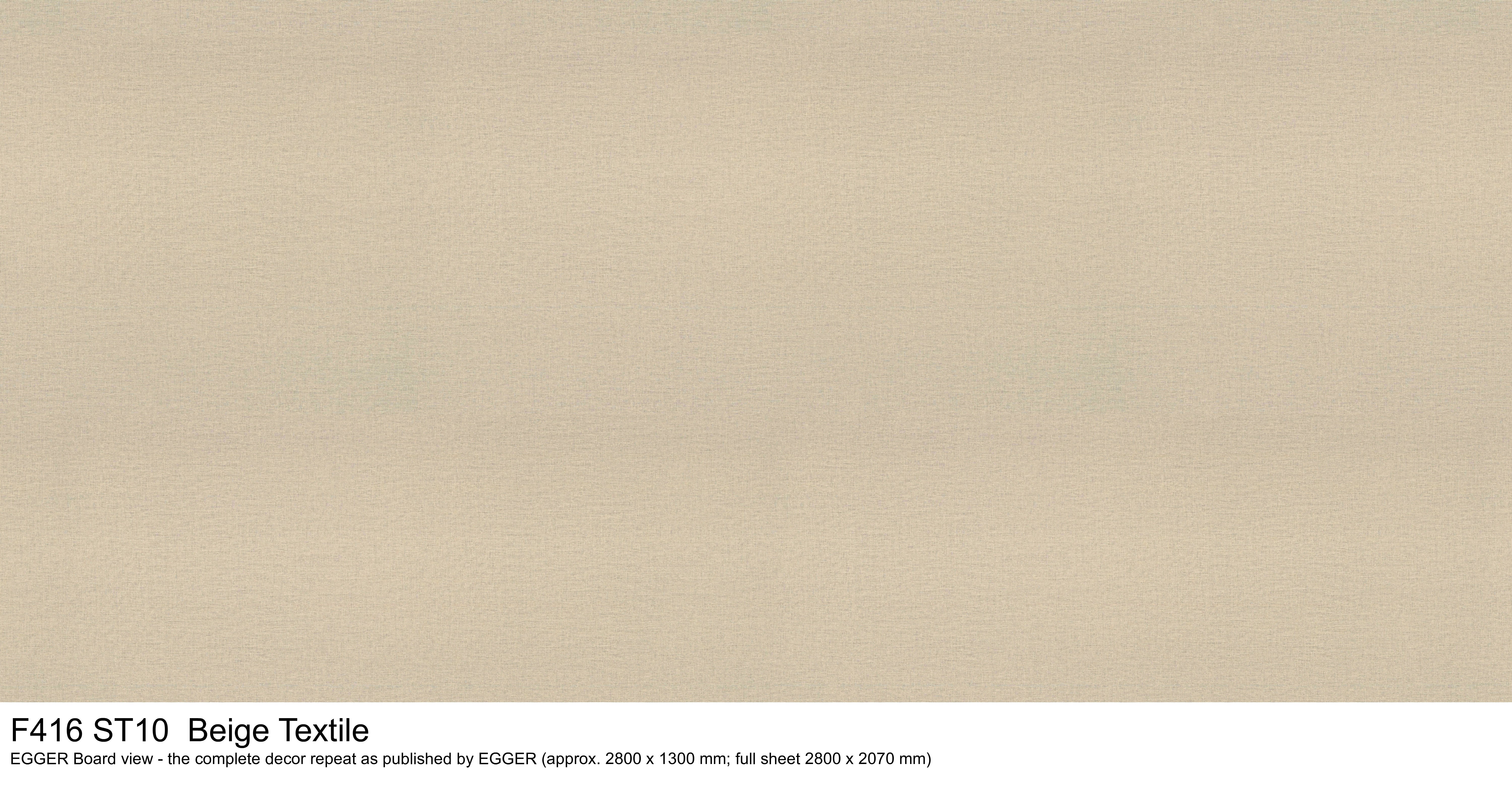 F416 ST10 Beige Textile - EGGER Board view, complete decor repeat