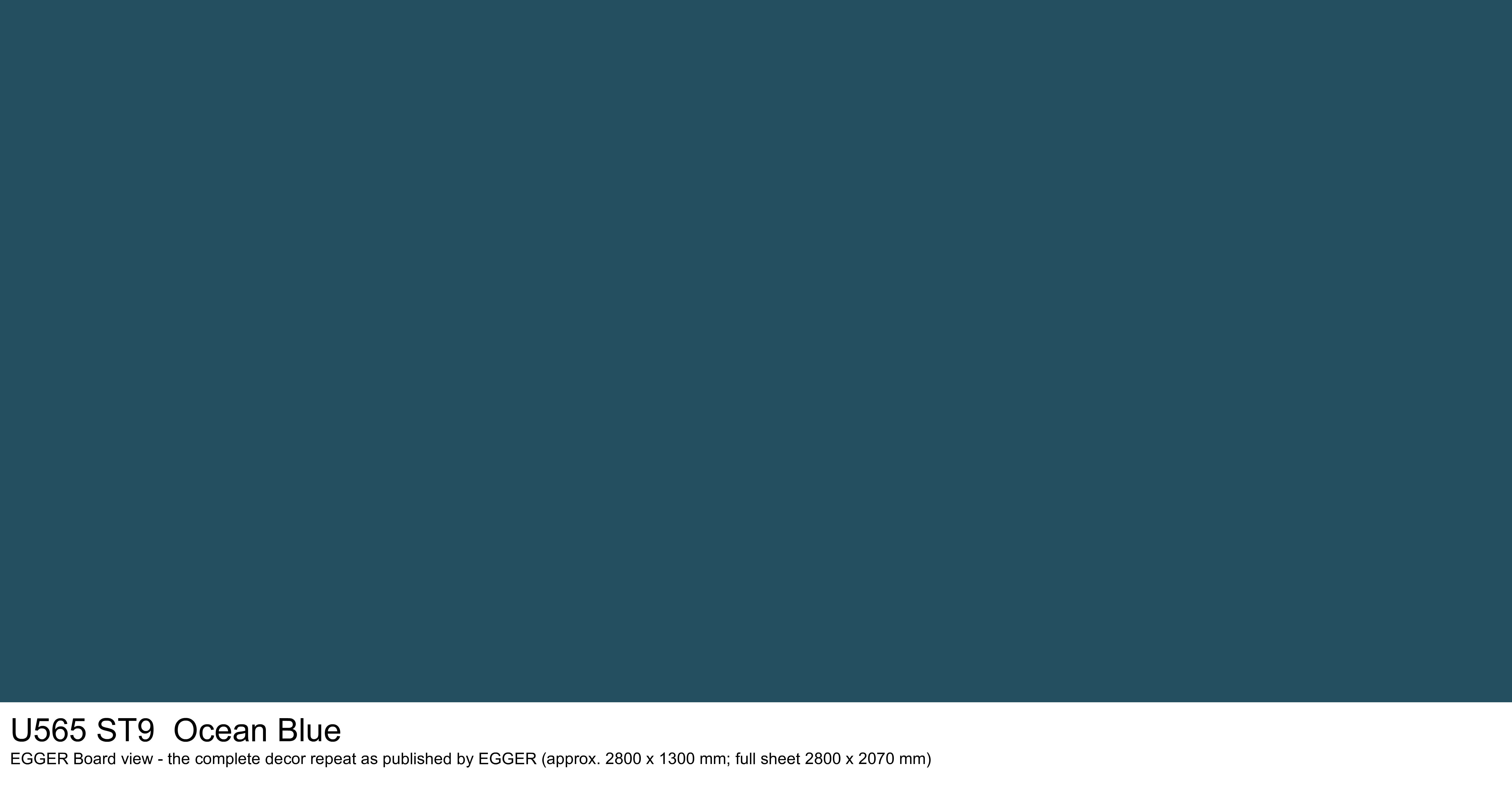 U565 ST9 Ocean Blue - EGGER Board view, complete decor repeat