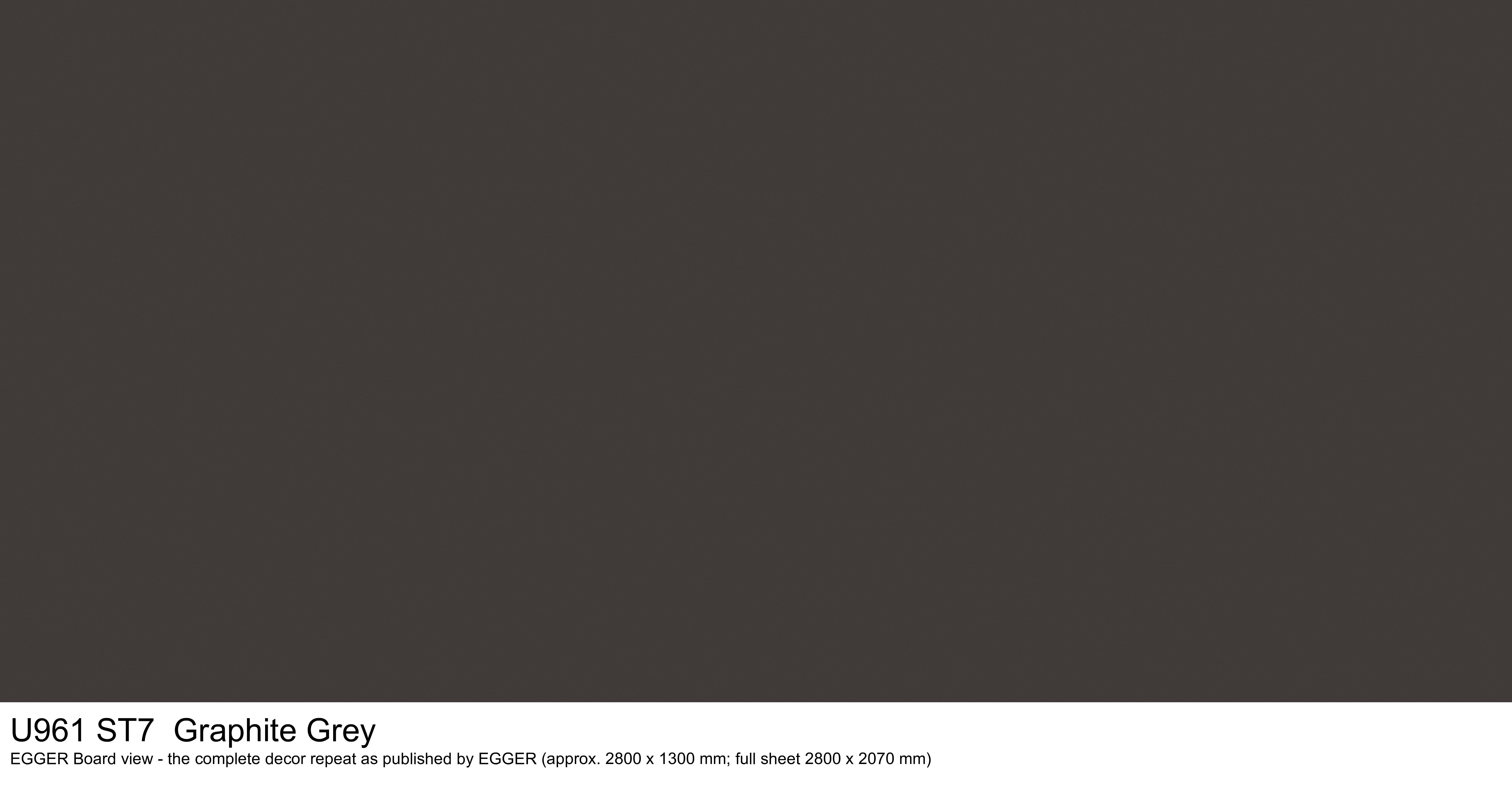 U961 ST7 Graphite Grey - EGGER Board view, complete decor repeat