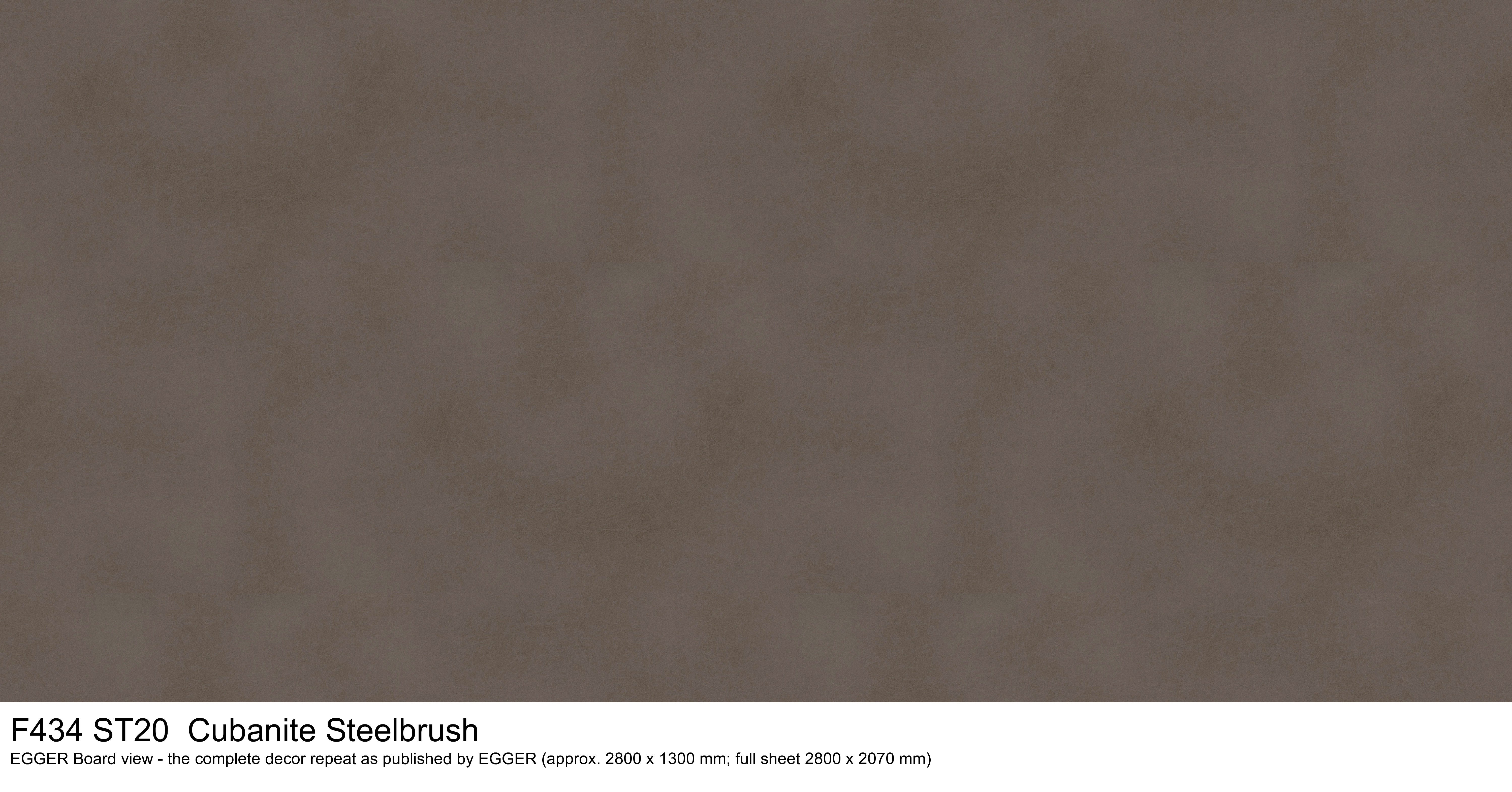 F434 ST20 Cubanite Steelbrush - EGGER Board view, complete decor repeat