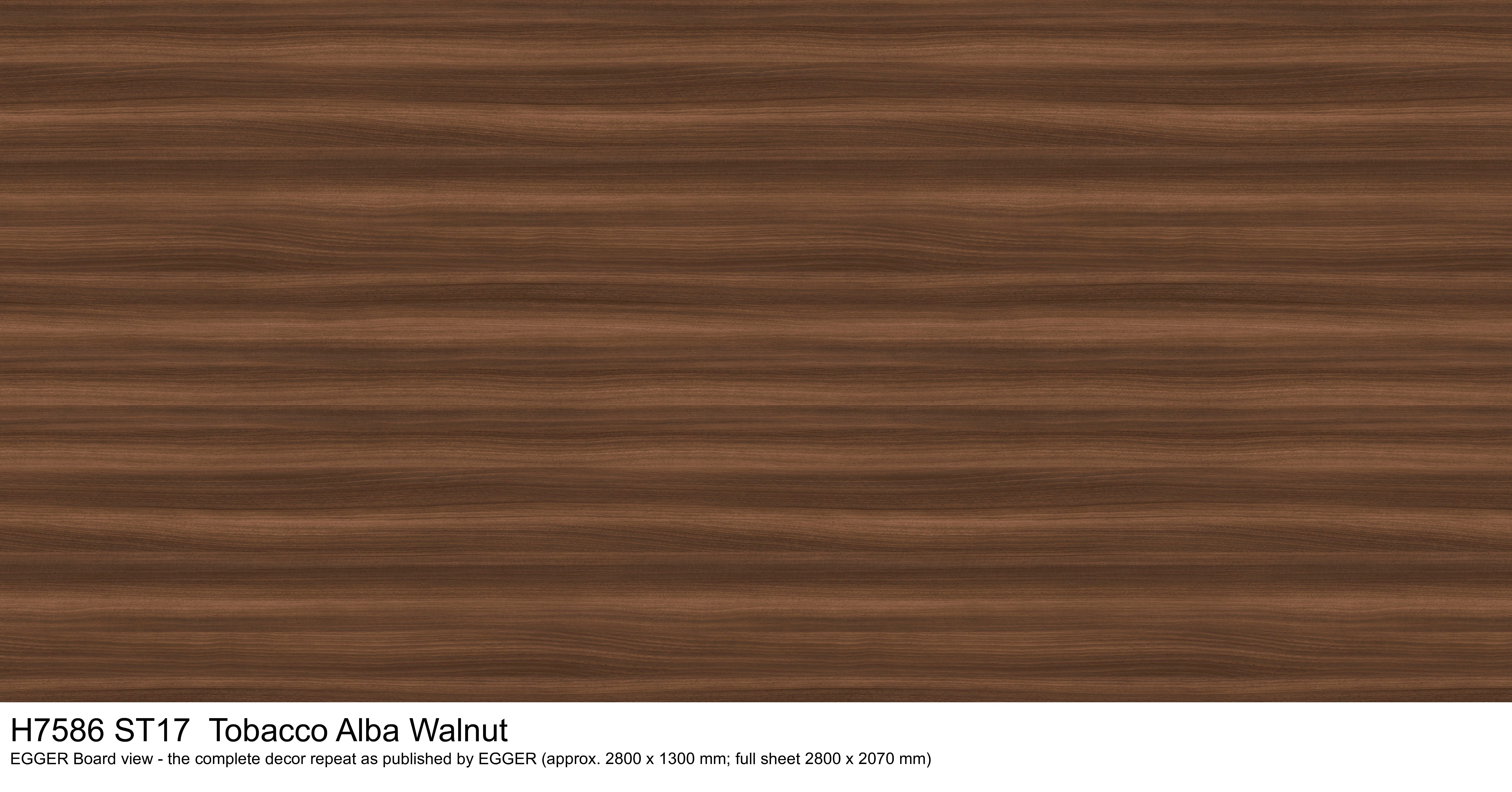 H7586 ST17 Tobacco Alba Walnut - EGGER Board view, complete decor repeat