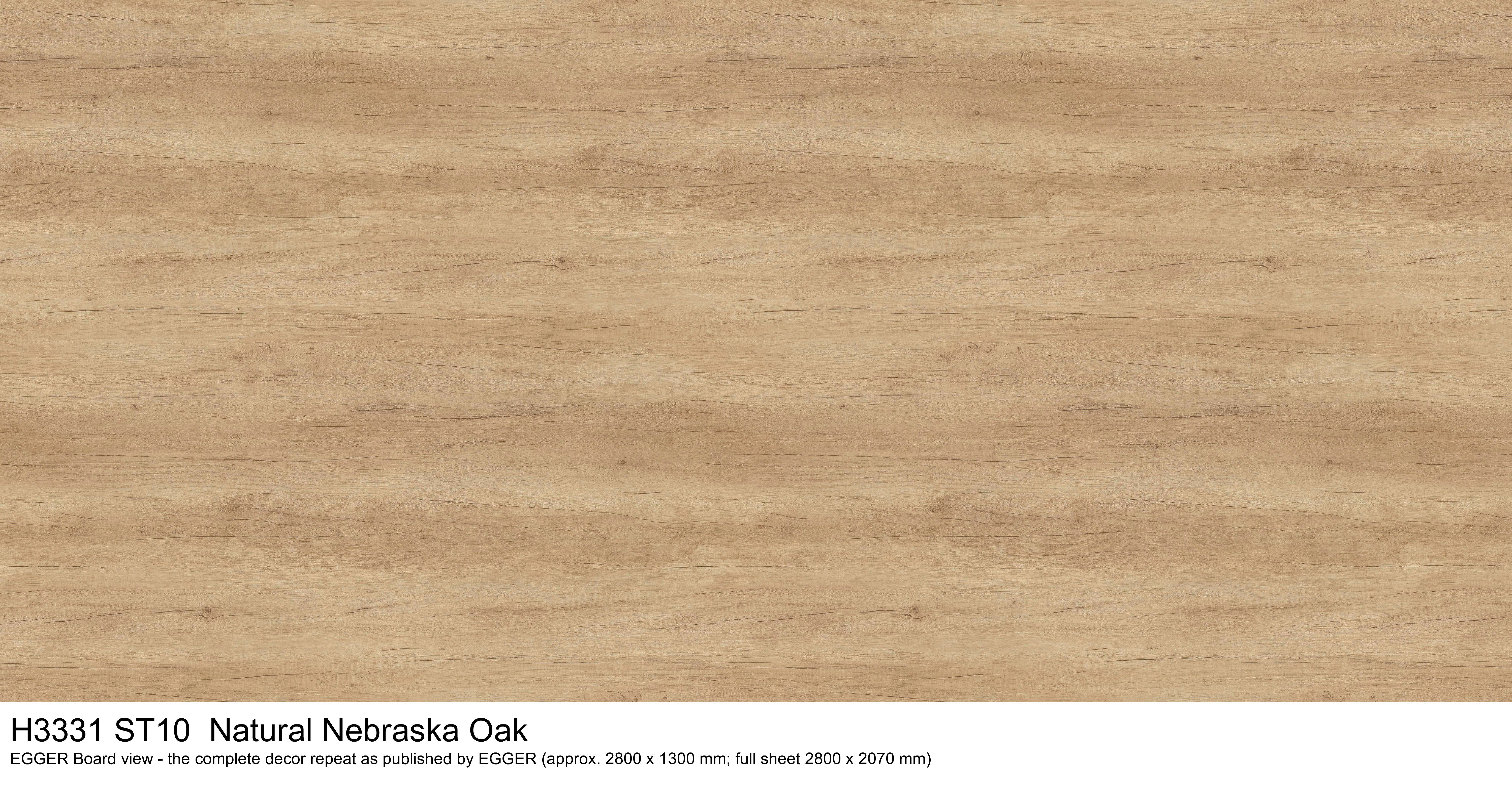 H3331 ST10 Natural Nebraska Oak - EGGER Board view, complete decor repeat