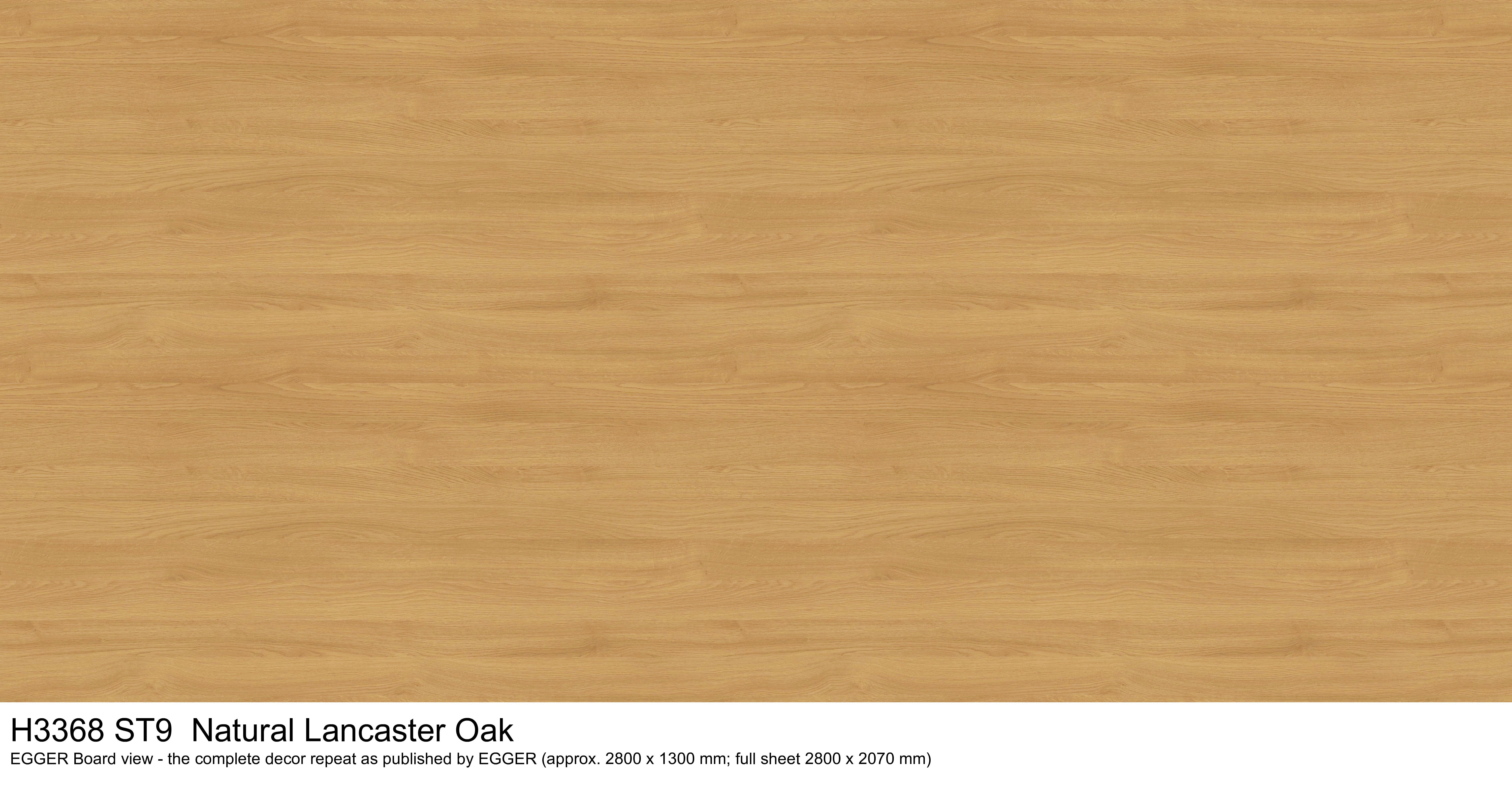 H3368 ST9 Natural Lancaster Oak - EGGER Board view, complete decor repeat