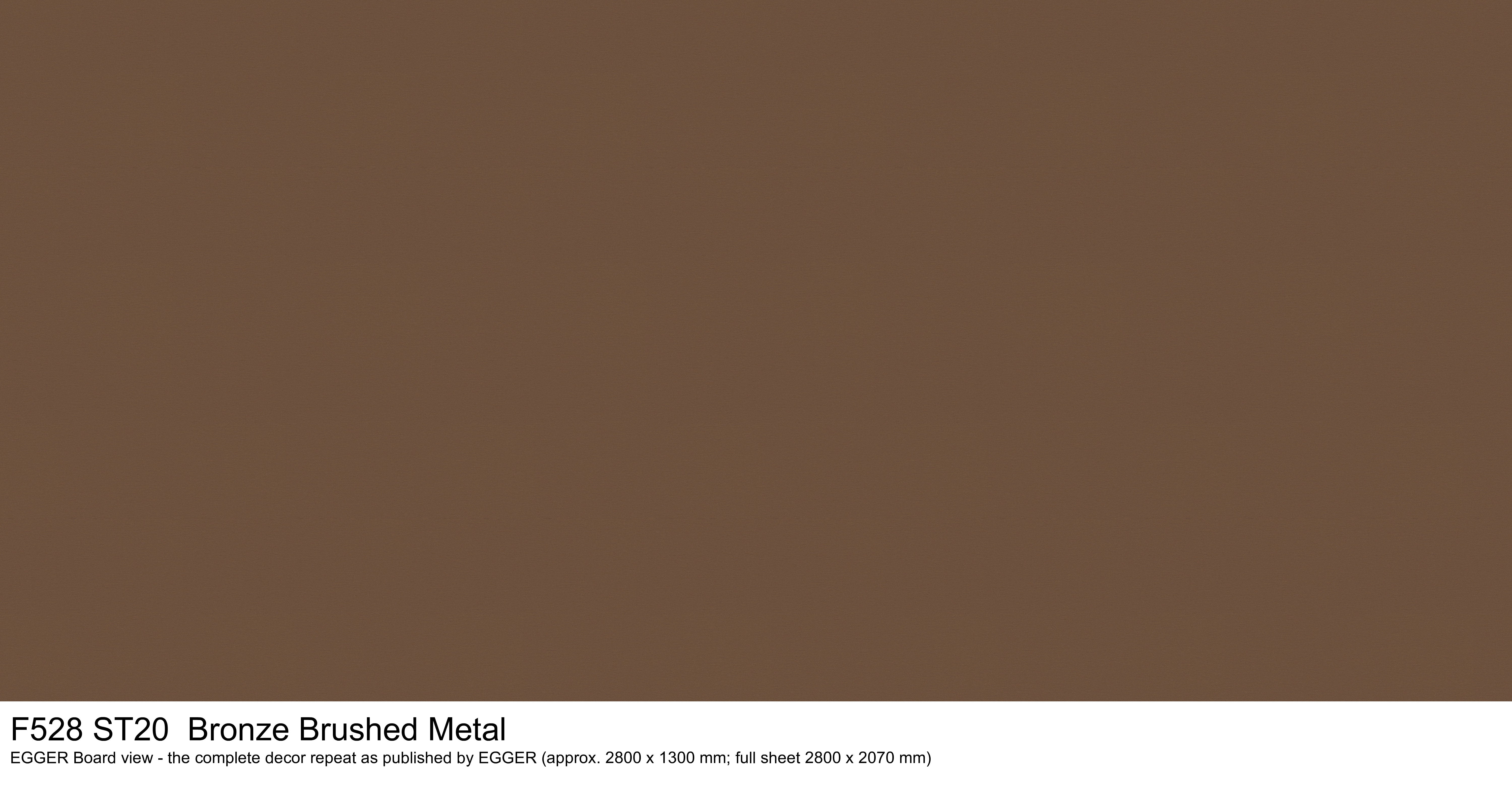F528 ST20 Bronze Brushed Metal - EGGER Board view, complete decor repeat