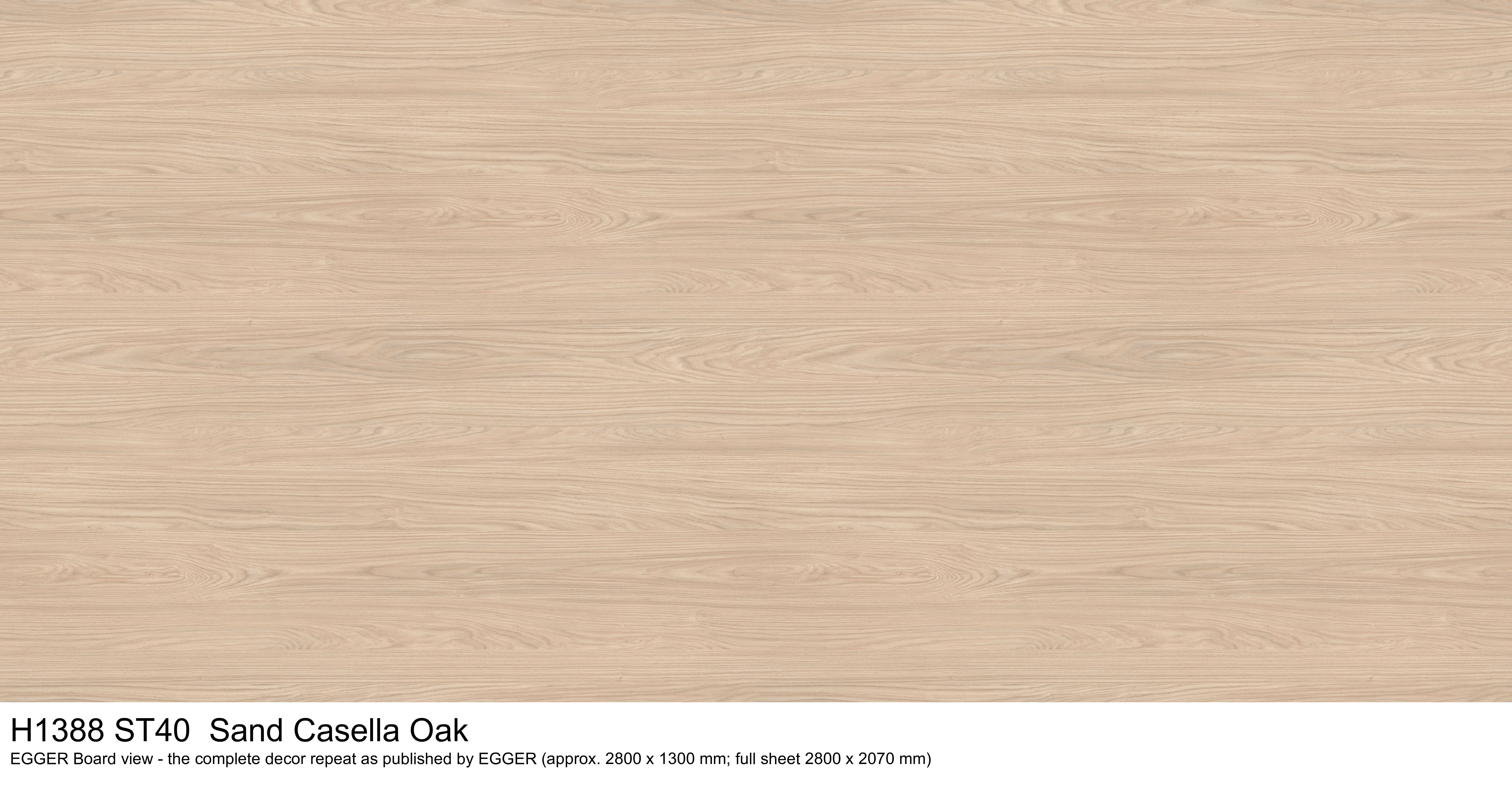 H1388 ST40 Sand Casella Oak - EGGER Board view, complete decor repeat
