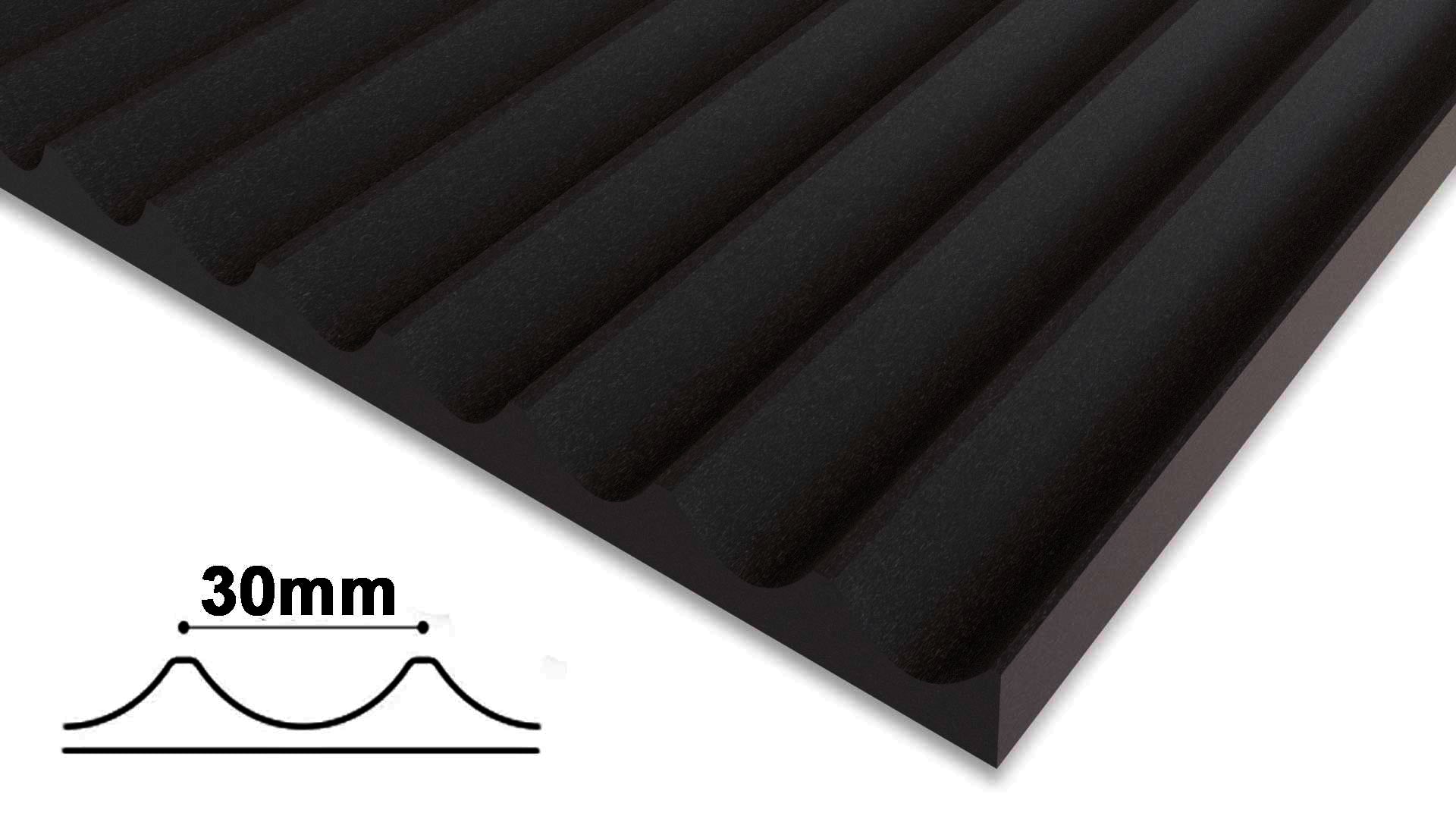 Flexible Black Fluted MDF Panel 30mm