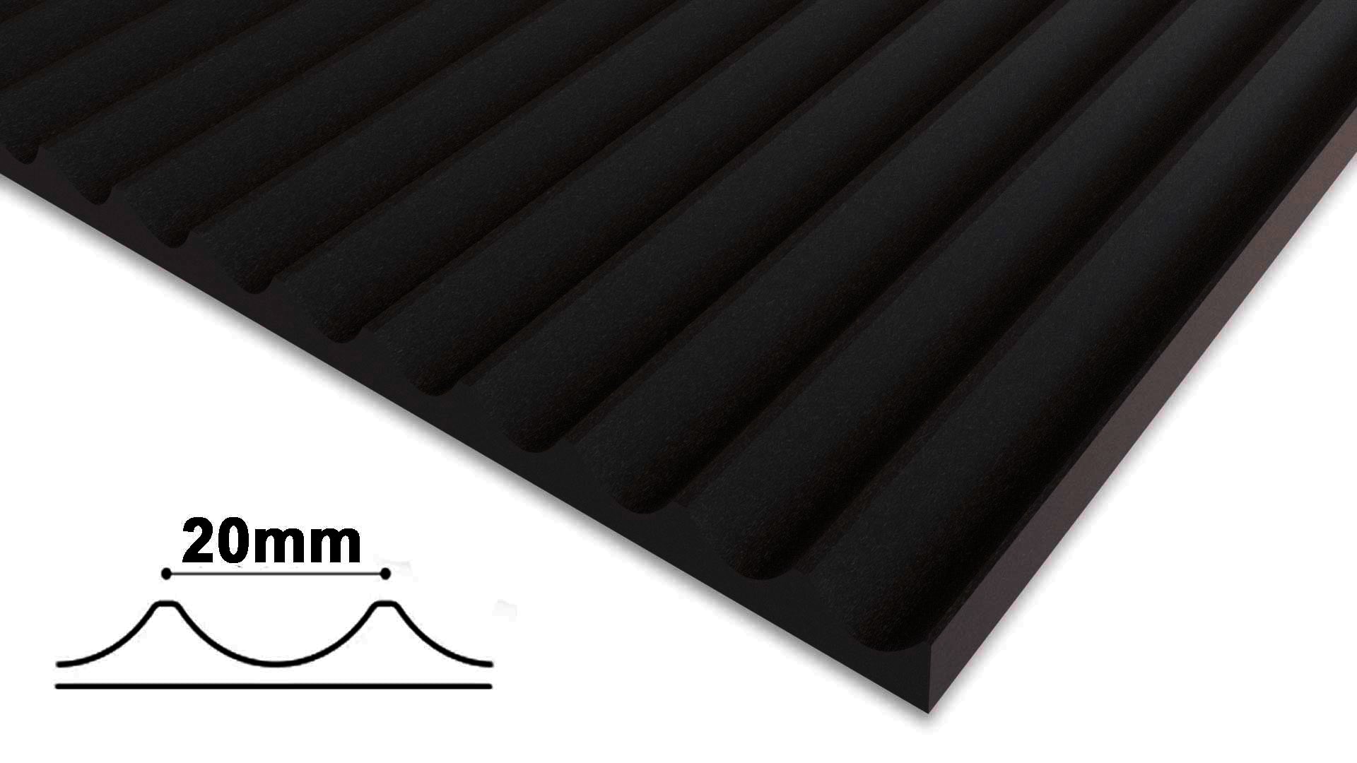 Flexible Black Fluted MDF Panel 20mm