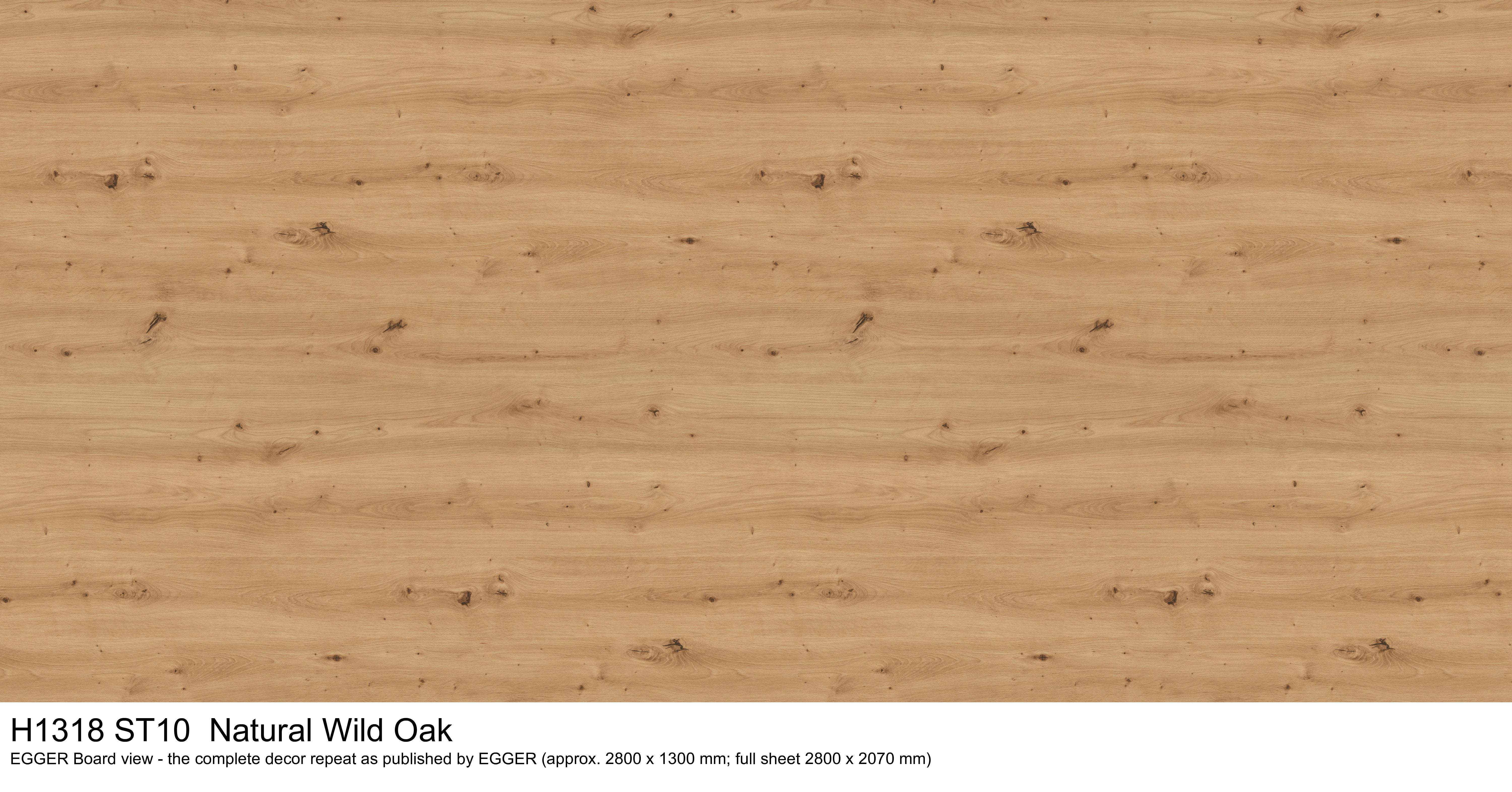 H1318 ST10 Natural Wild Oak - EGGER Board view, complete decor repeat