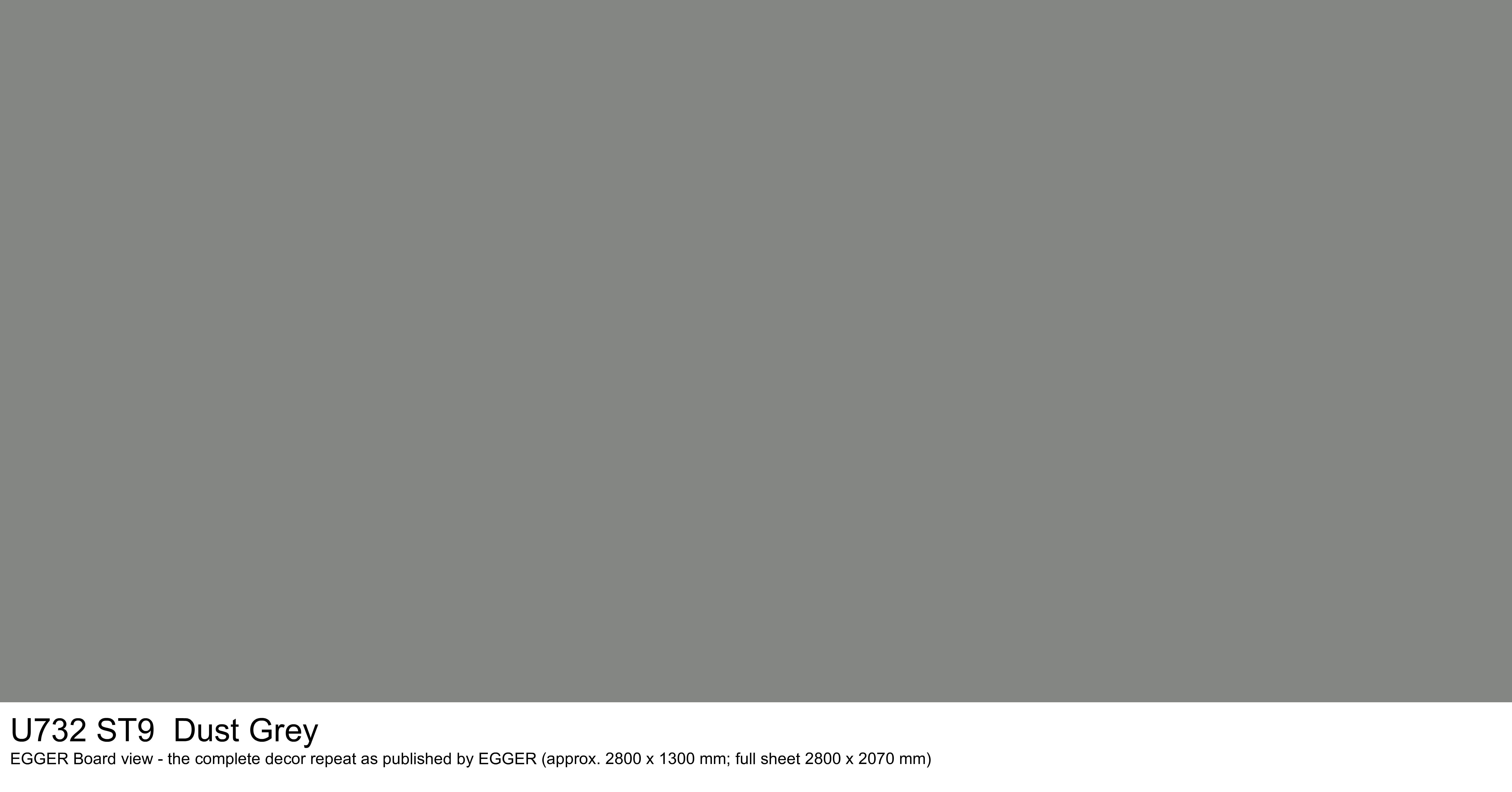 U732 ST9 Dust Grey - EGGER Board view, complete decor repeat