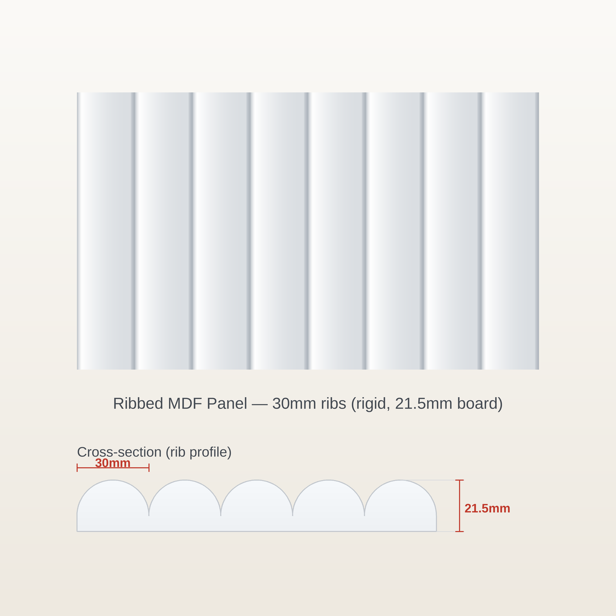 30mm rigid 21.5mm primed