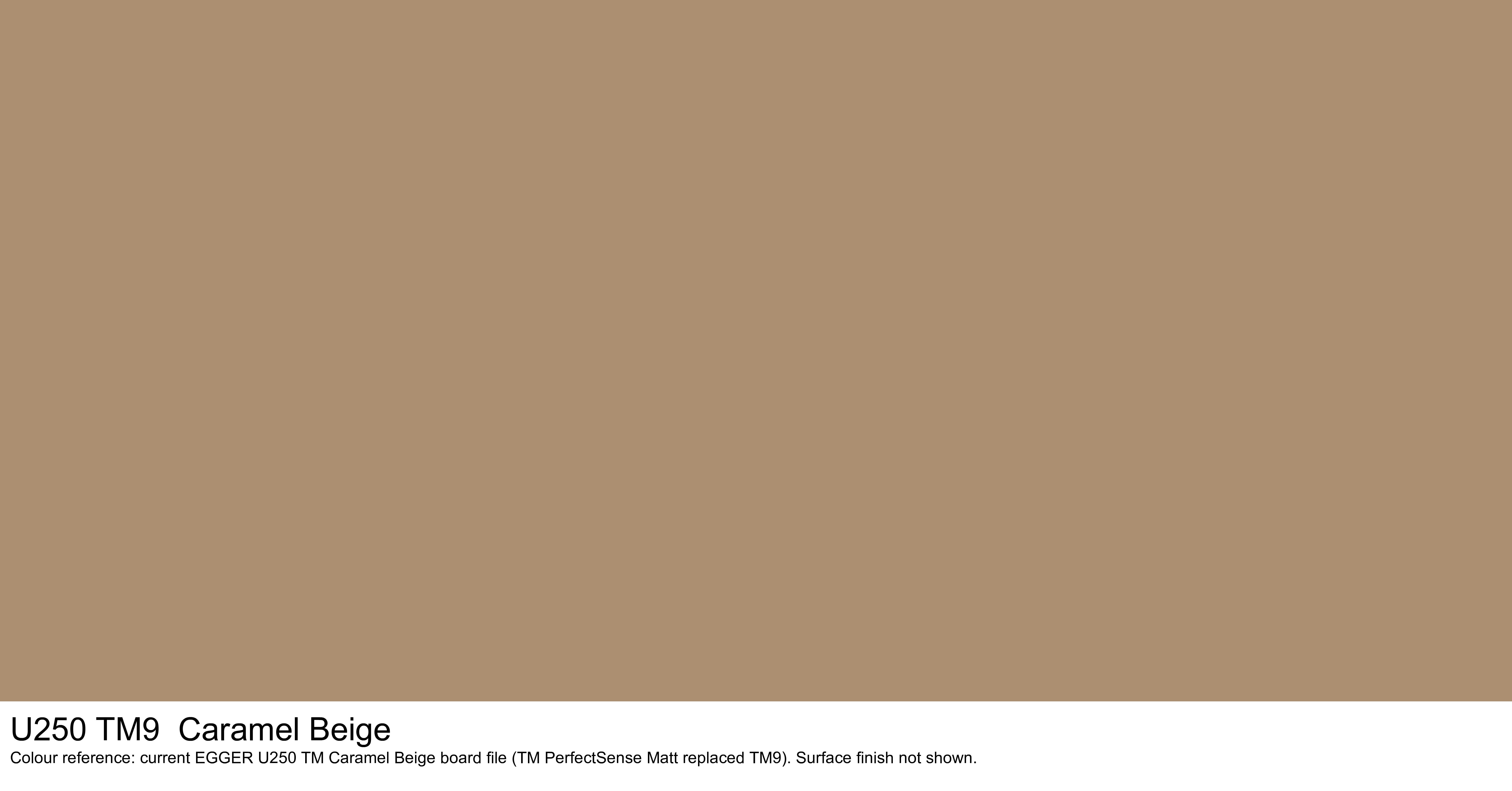 U250 TM9 Caramel Beige - colour reference from the current EGGER U250 TM board file