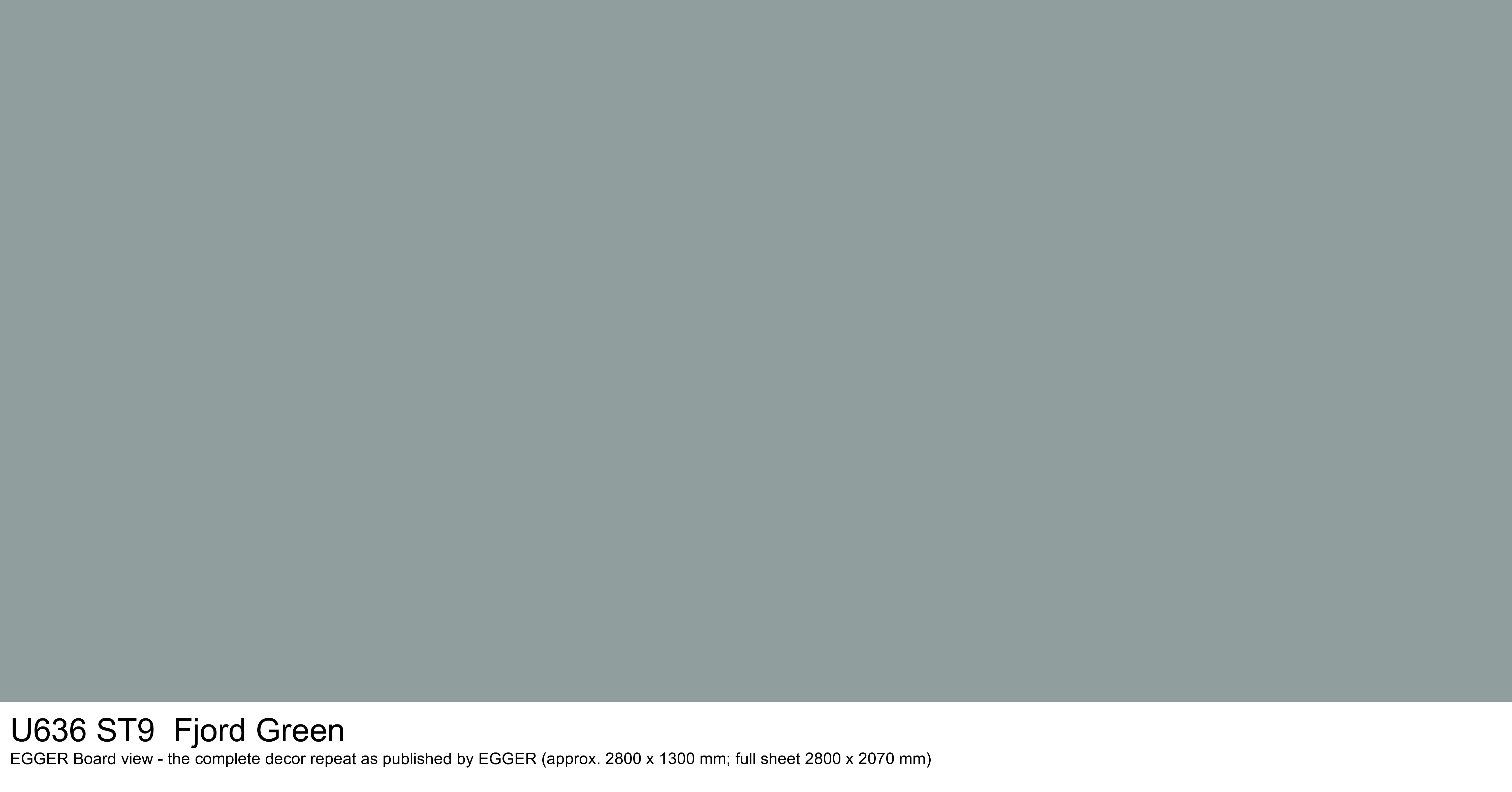 U636 ST9 Fjord Green - EGGER Board view, complete decor repeat