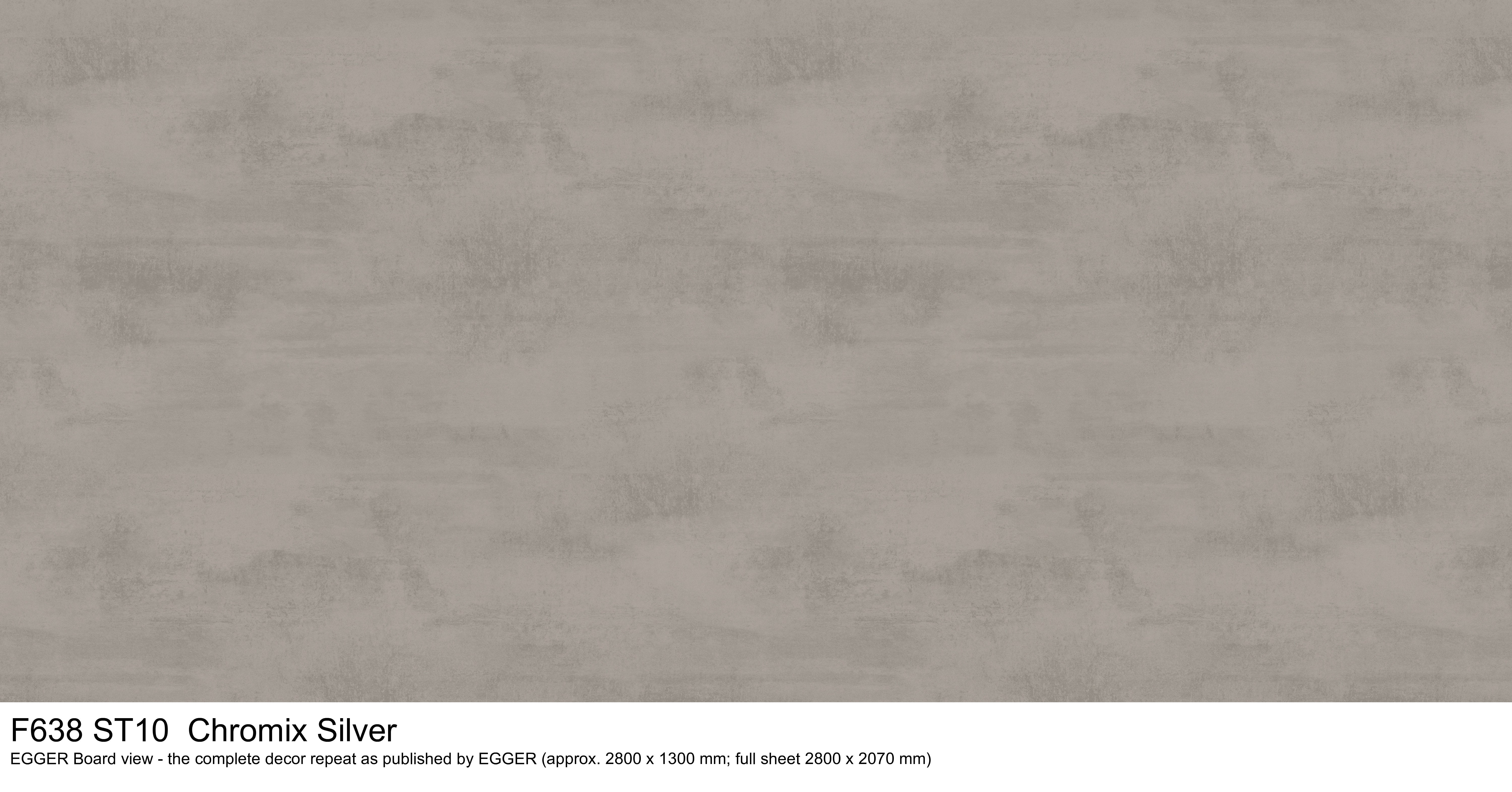 F638 ST10 Chromix Silver - EGGER Board view, complete decor repeat
