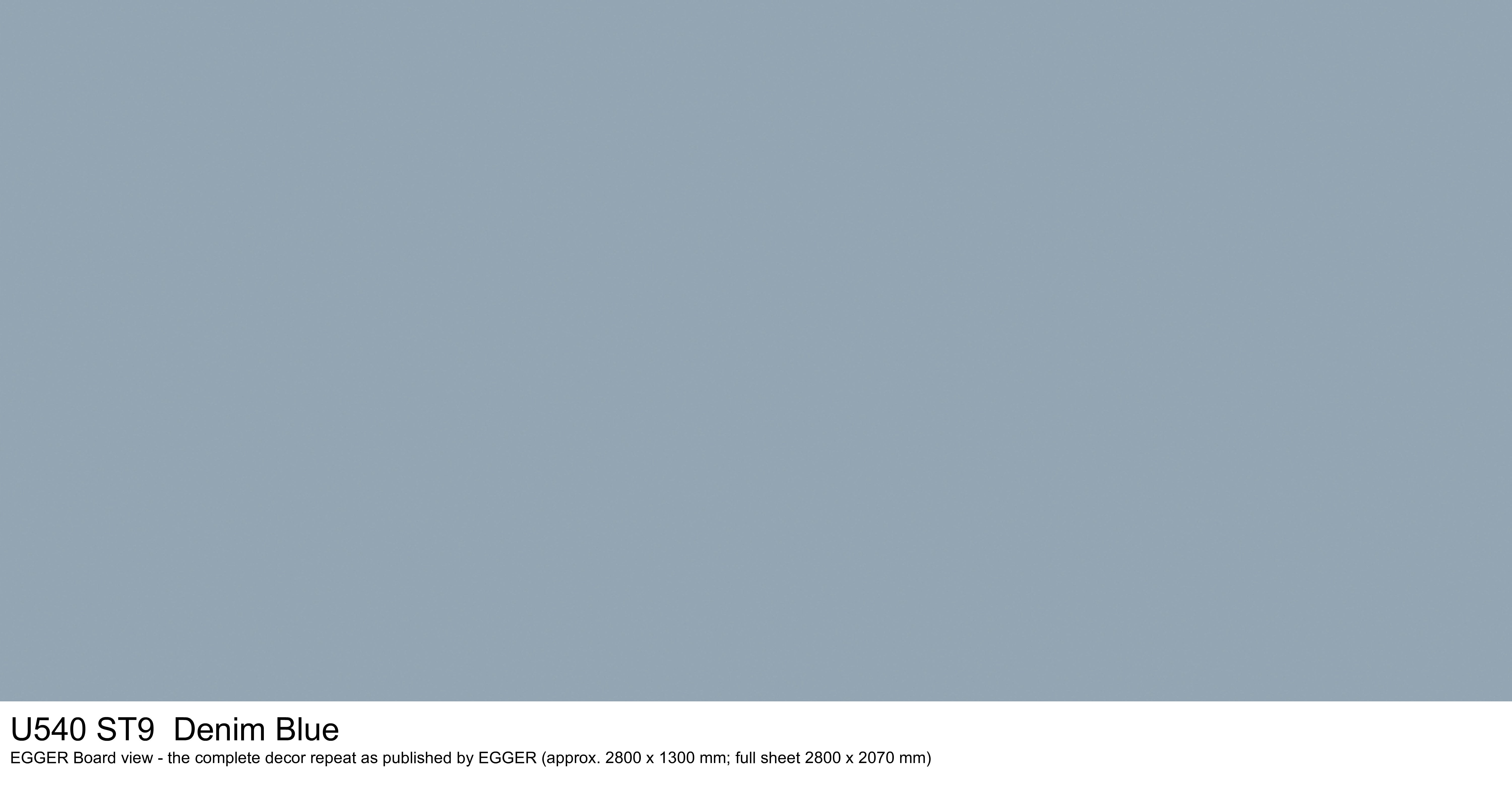 U540 ST9 Denim Blue - EGGER Board view, complete decor repeat