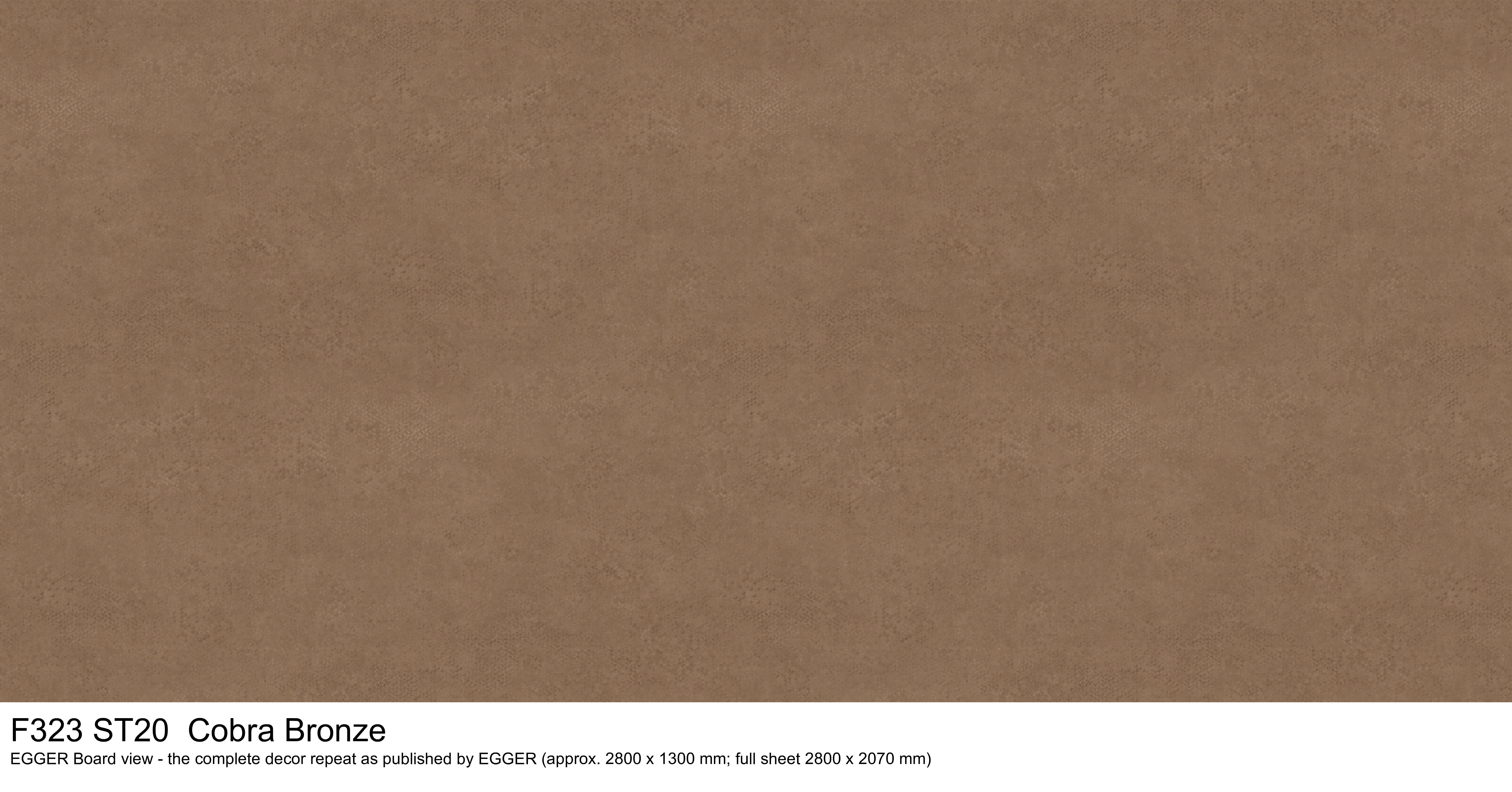 F323 ST20 Cobra Bronze - EGGER Board view, complete decor repeat