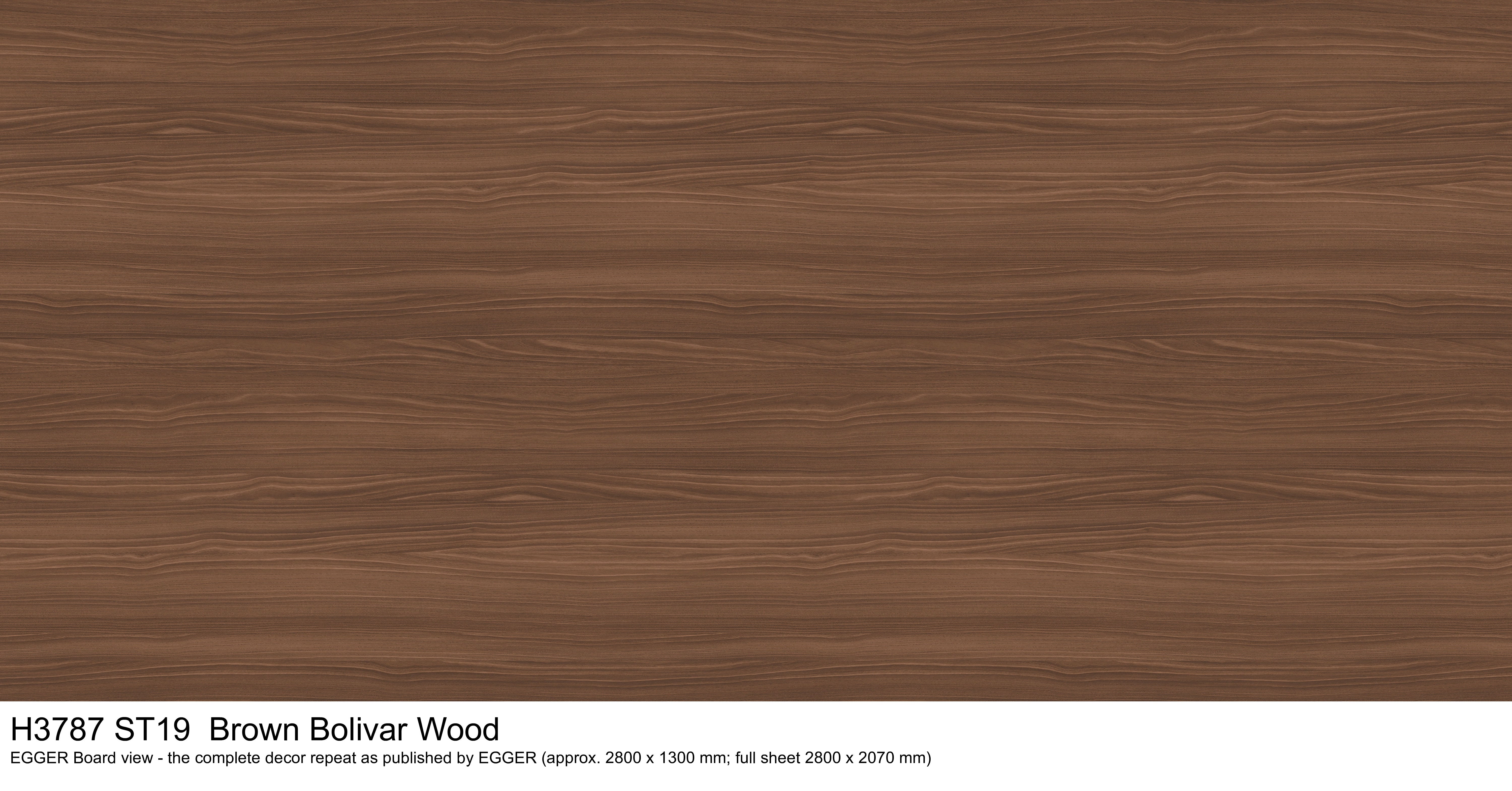 H3787 ST19 Brown Bolivar Wood - EGGER Board view, complete decor repeat