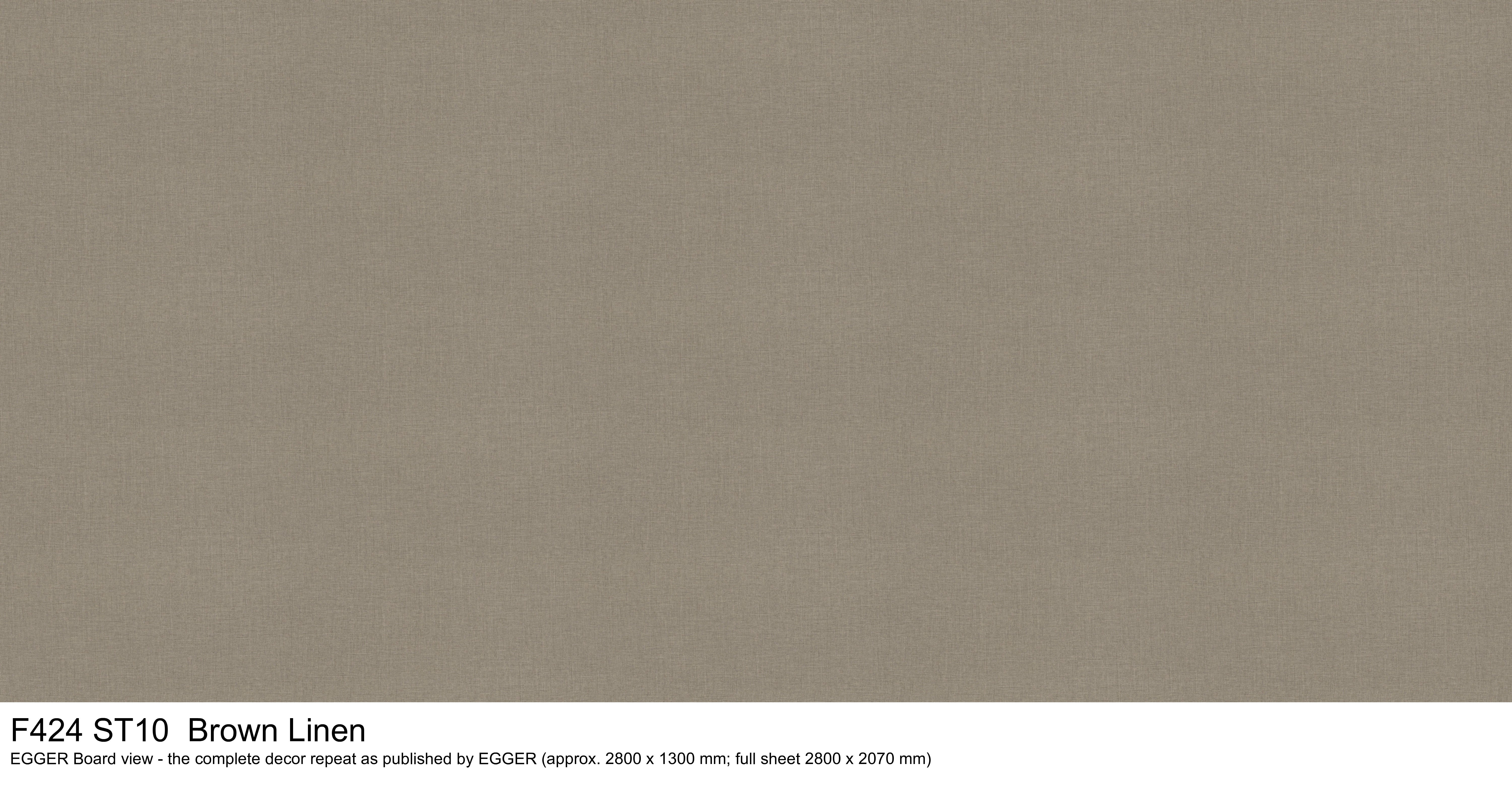 F424 ST10 Brown Linen - EGGER Board view, complete decor repeat