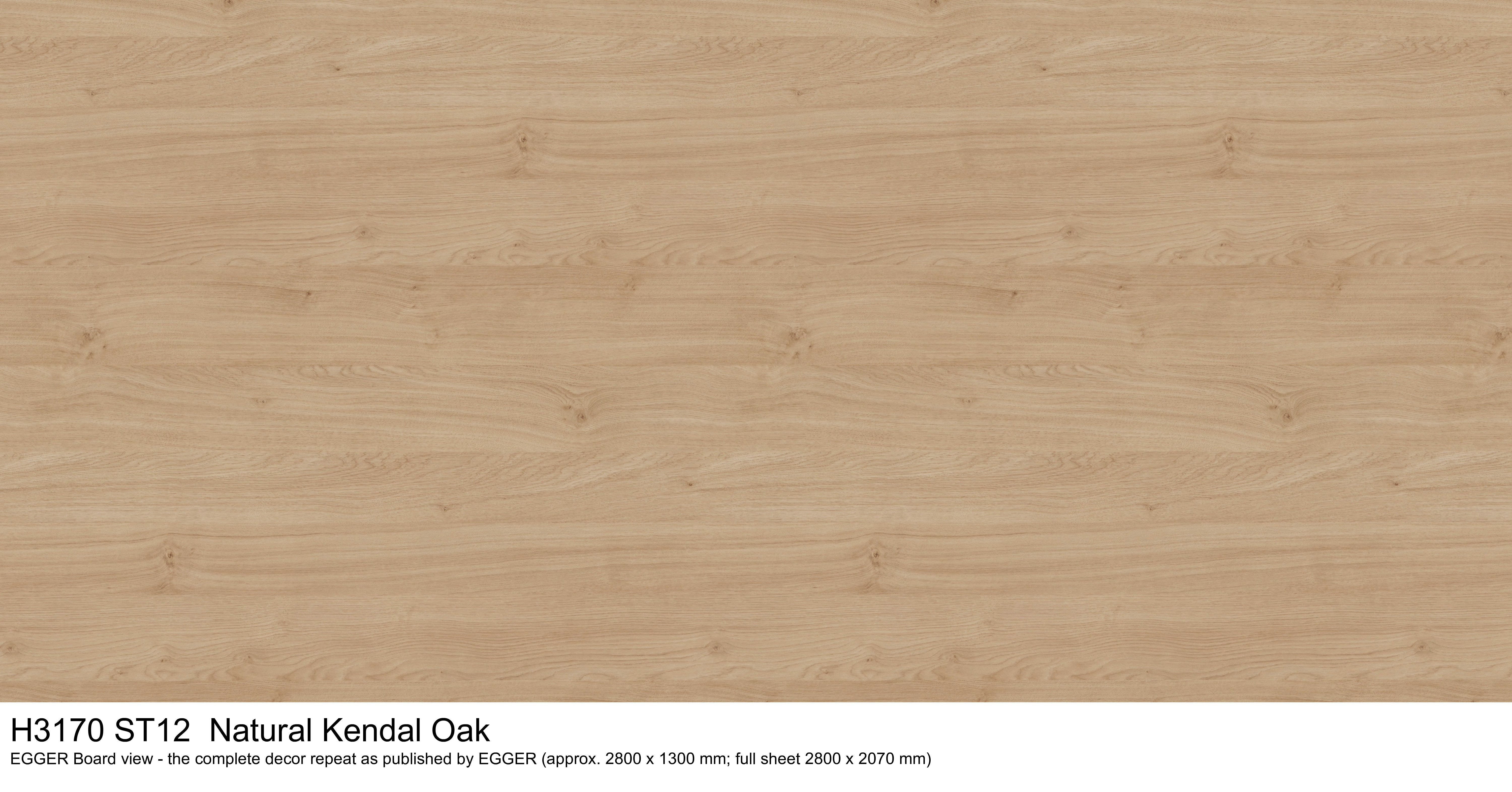 H3170 ST12 Natural Kendal Oak - EGGER Board view, complete decor repeat